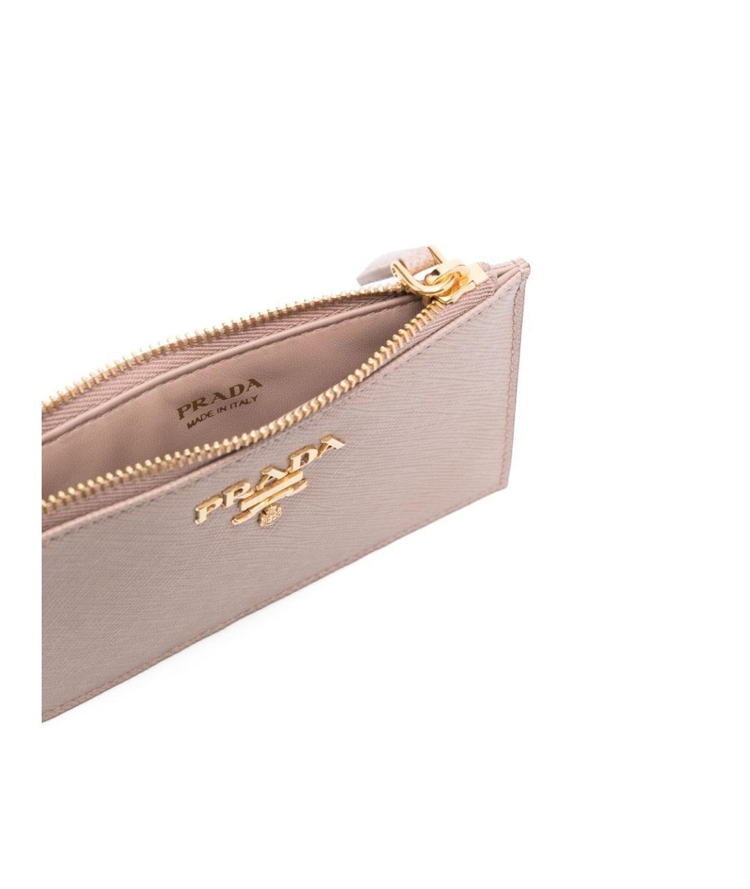PRADA Бежевый кожаный кардхолдер, фото 3