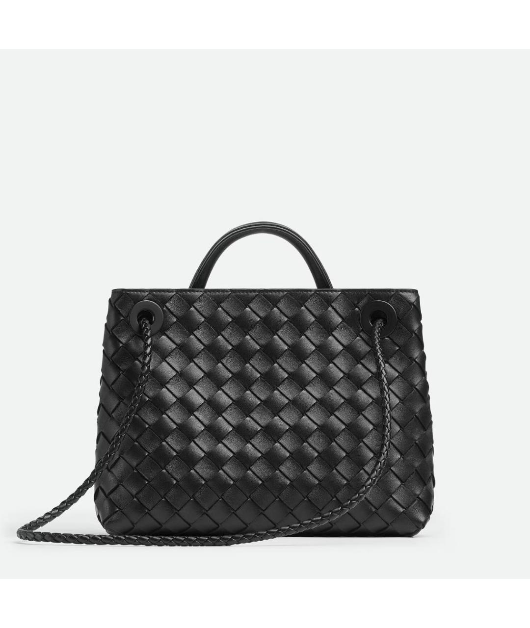 BOTTEGA VENETA Черная кожаная сумка тоут, фото 4