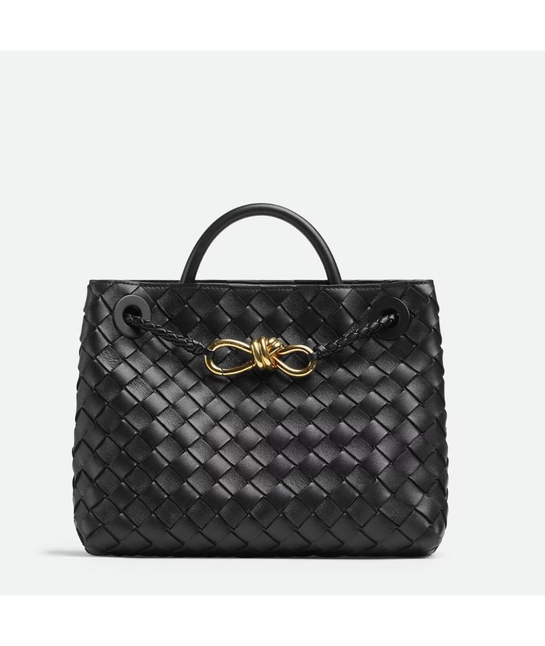 BOTTEGA VENETA Черная кожаная сумка тоут, фото 5