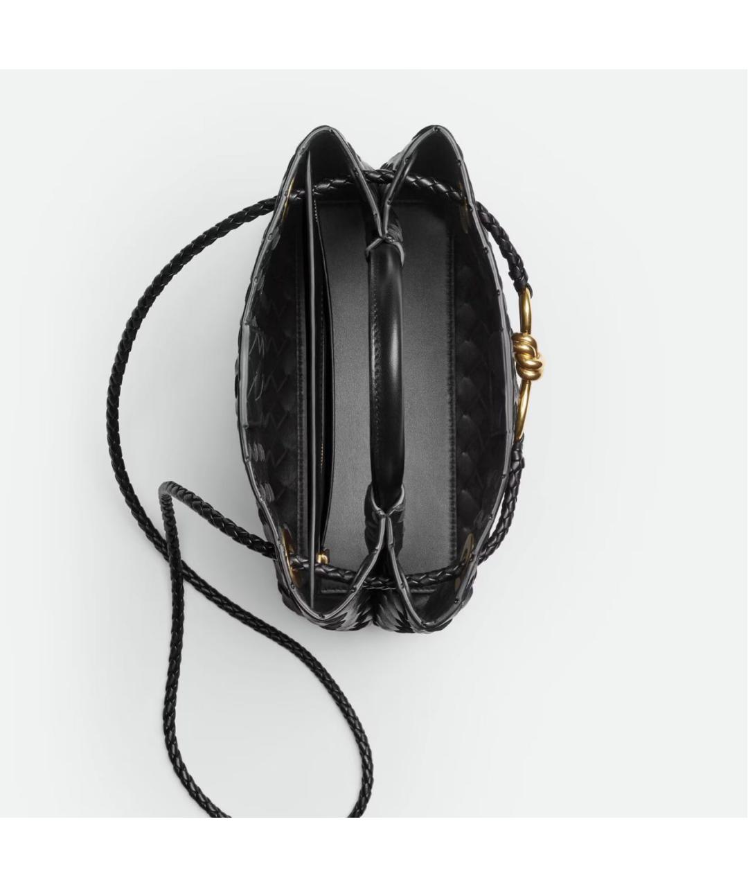 BOTTEGA VENETA Черная кожаная сумка тоут, фото 3