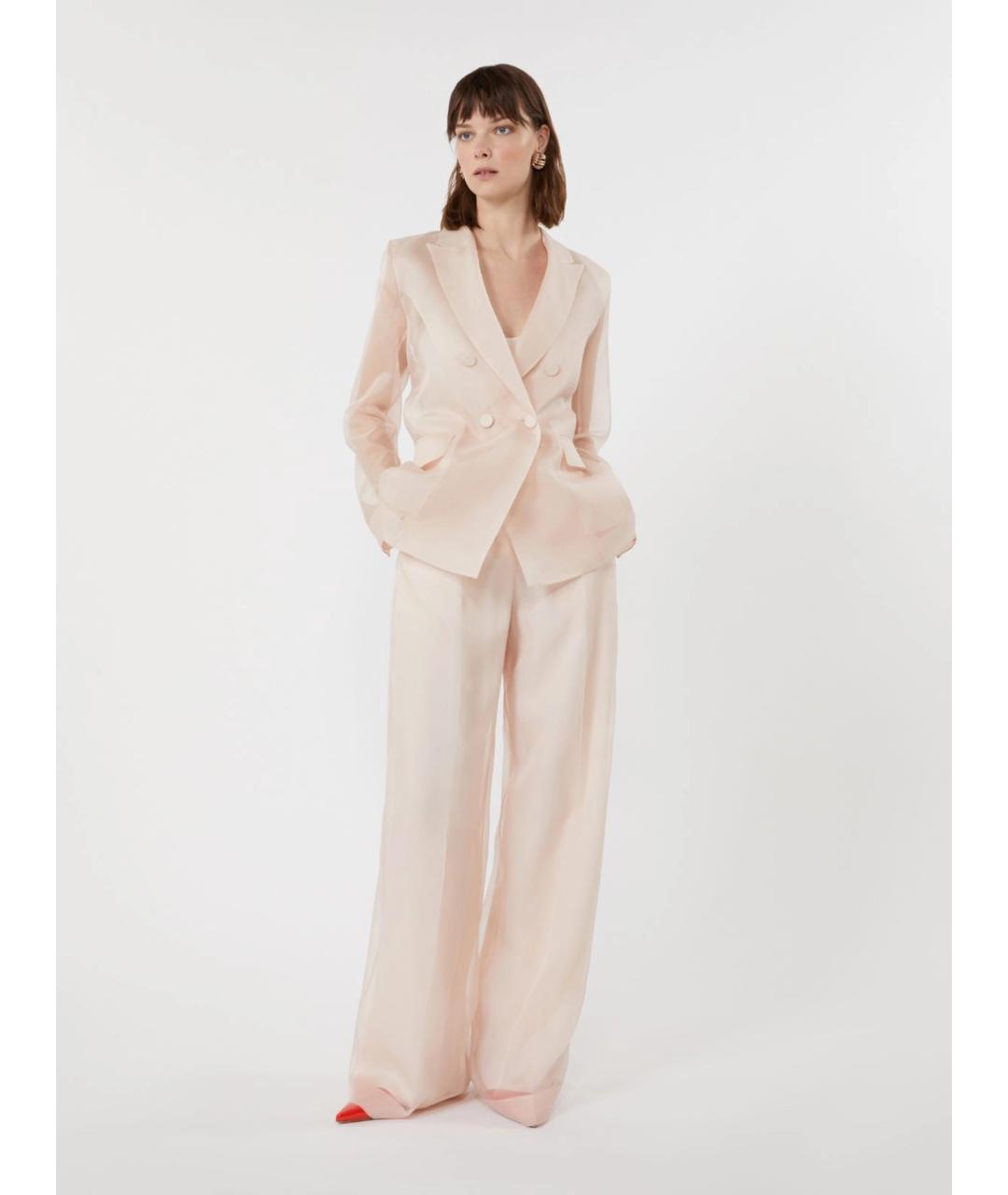 MAX MARA Розовые шелковые брюки широкие, фото 2