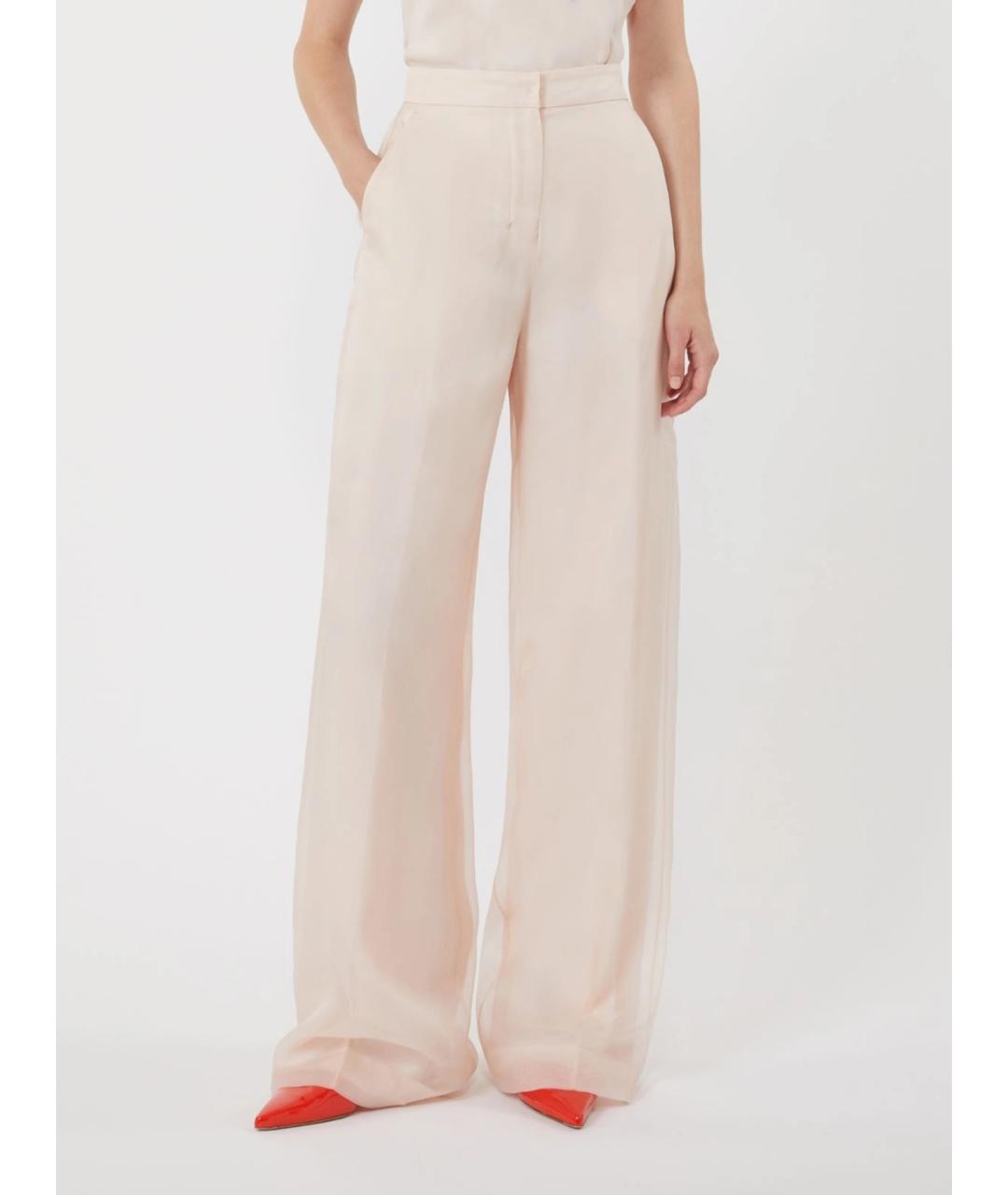 MAX MARA Розовые шелковые брюки широкие, фото 3