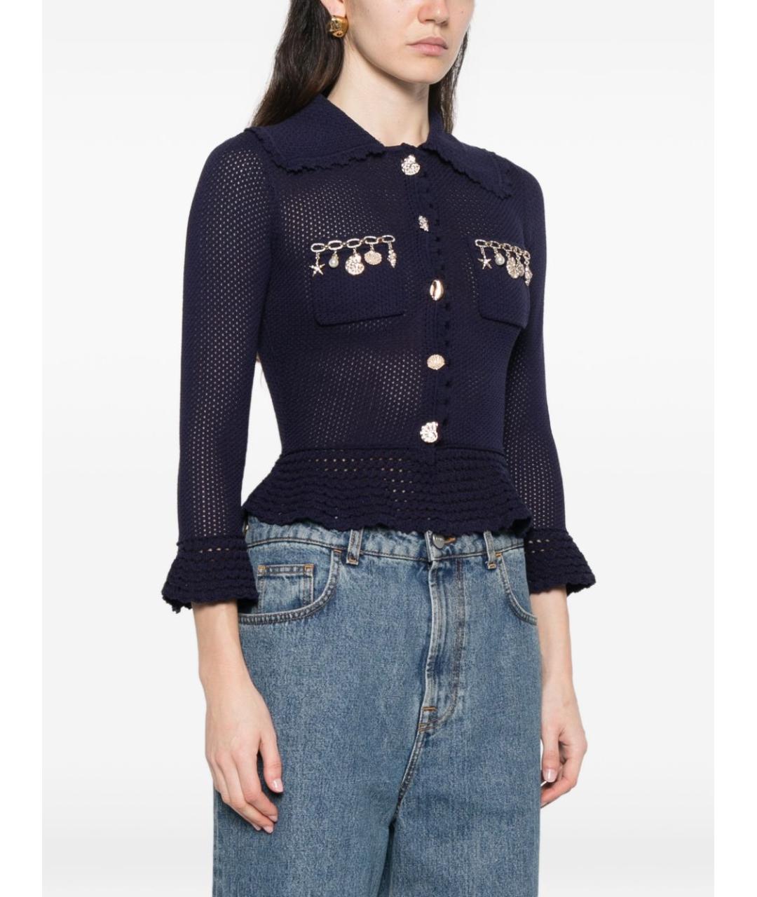 SELF-PORTRAIT Синий кардиган, фото 2