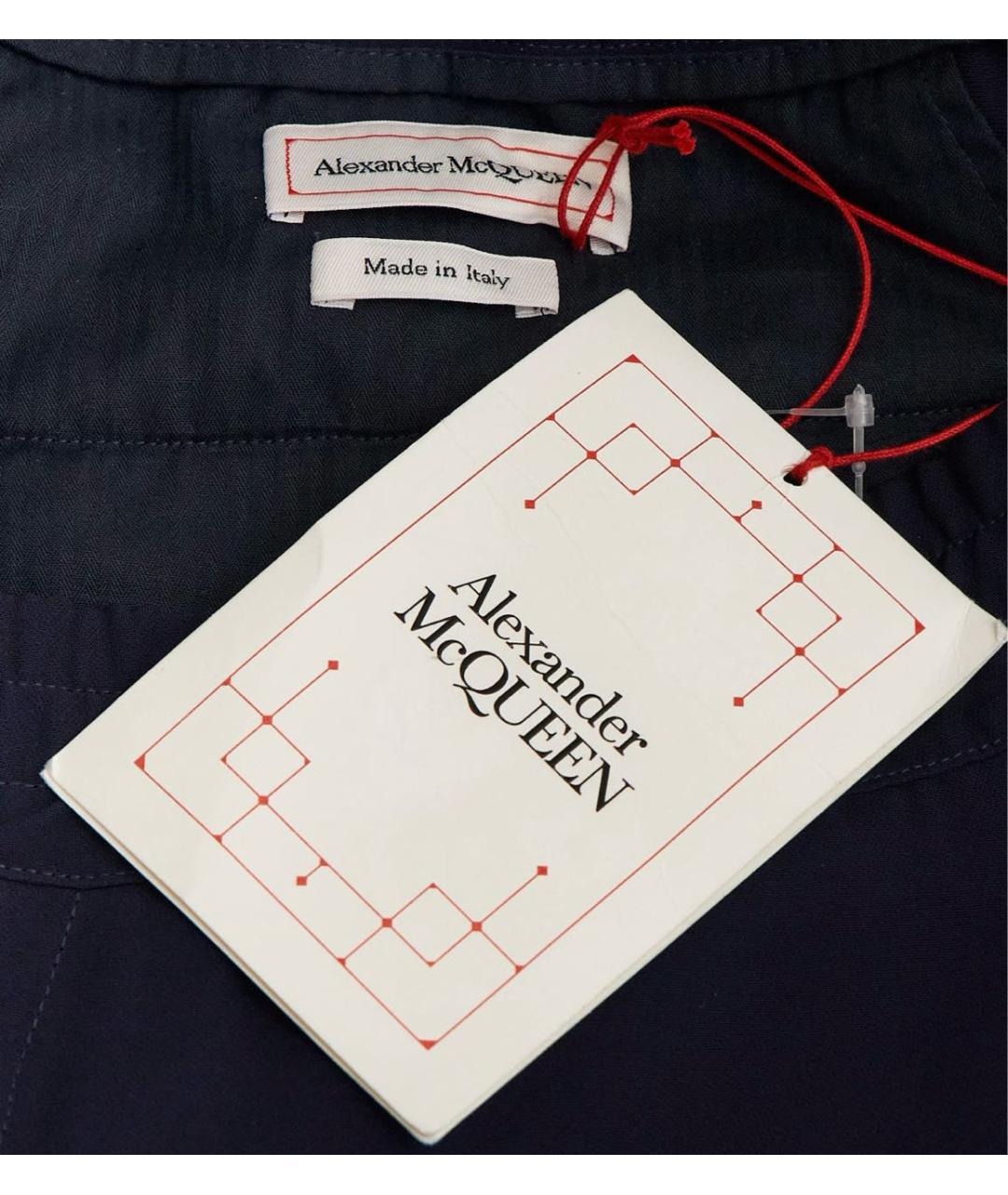 ALEXANDER MCQUEEN Темно-синие вискозные повседневные брюки, фото 5