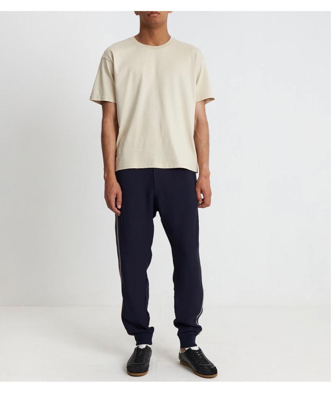 ALEXANDER MCQUEEN Темно-синие вискозные повседневные брюки, фото 4