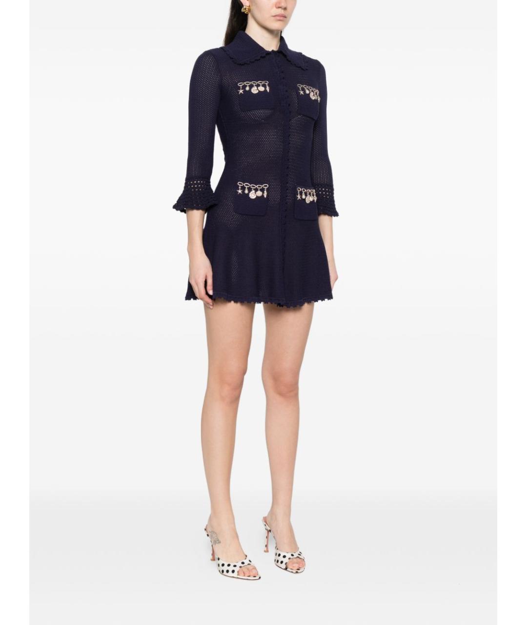 SELF-PORTRAIT Синее повседневное платье, фото 4