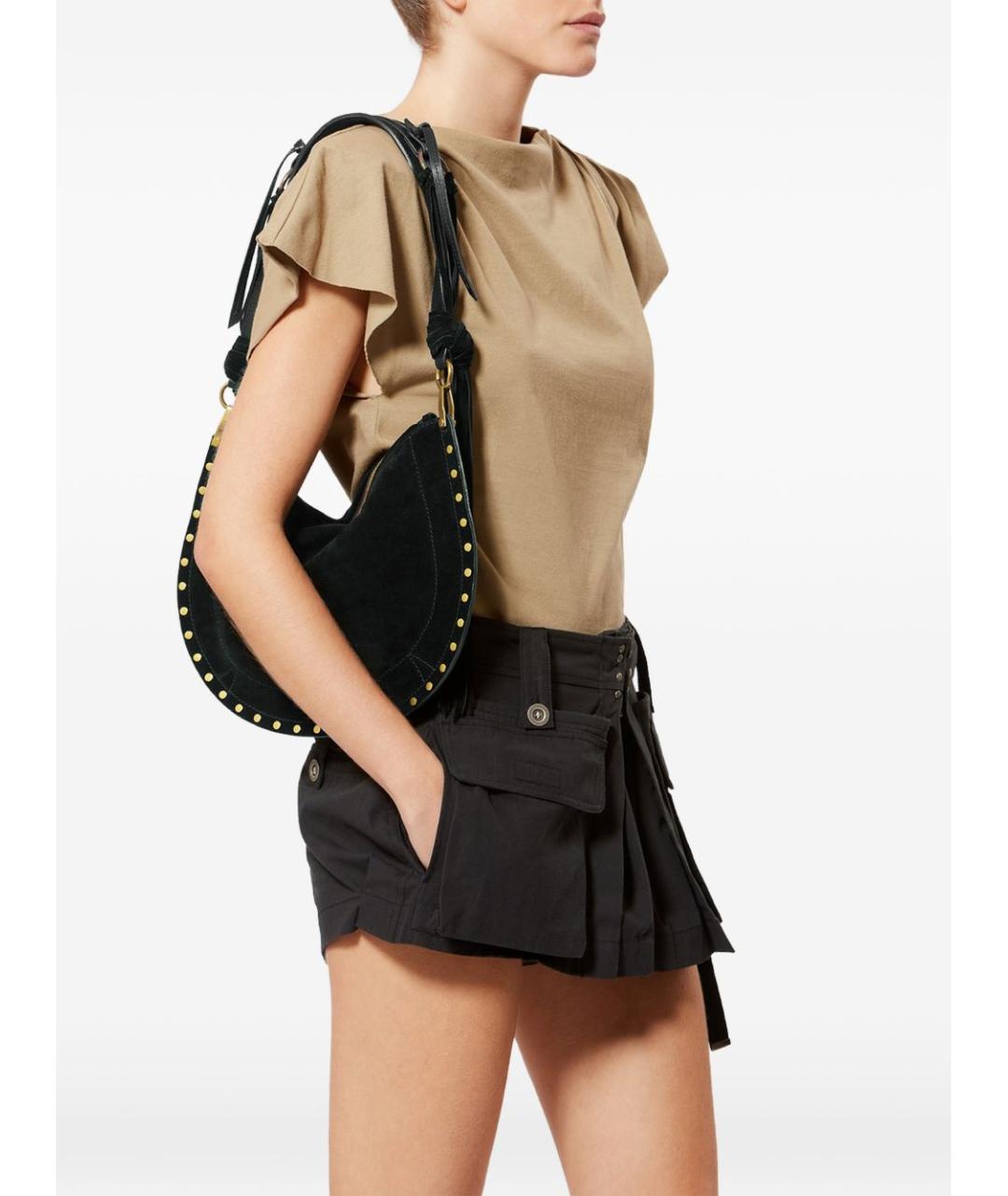 ISABEL MARANT Черная кожаная сумка через плечо, фото 4