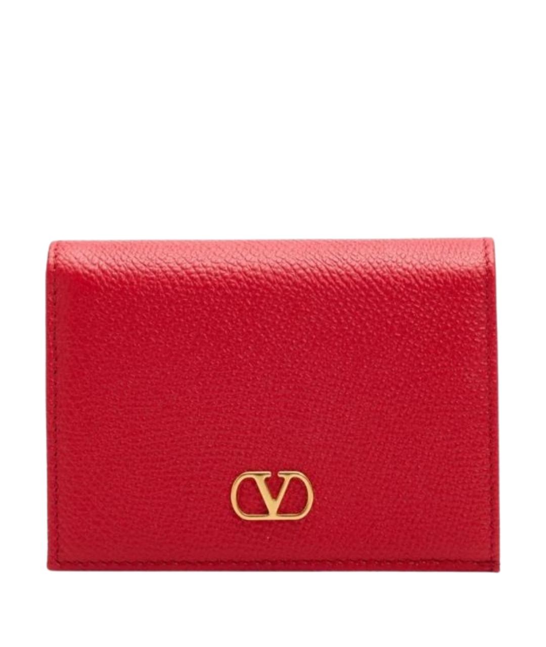 VALENTINO Красный кожаный кошелек, фото 1