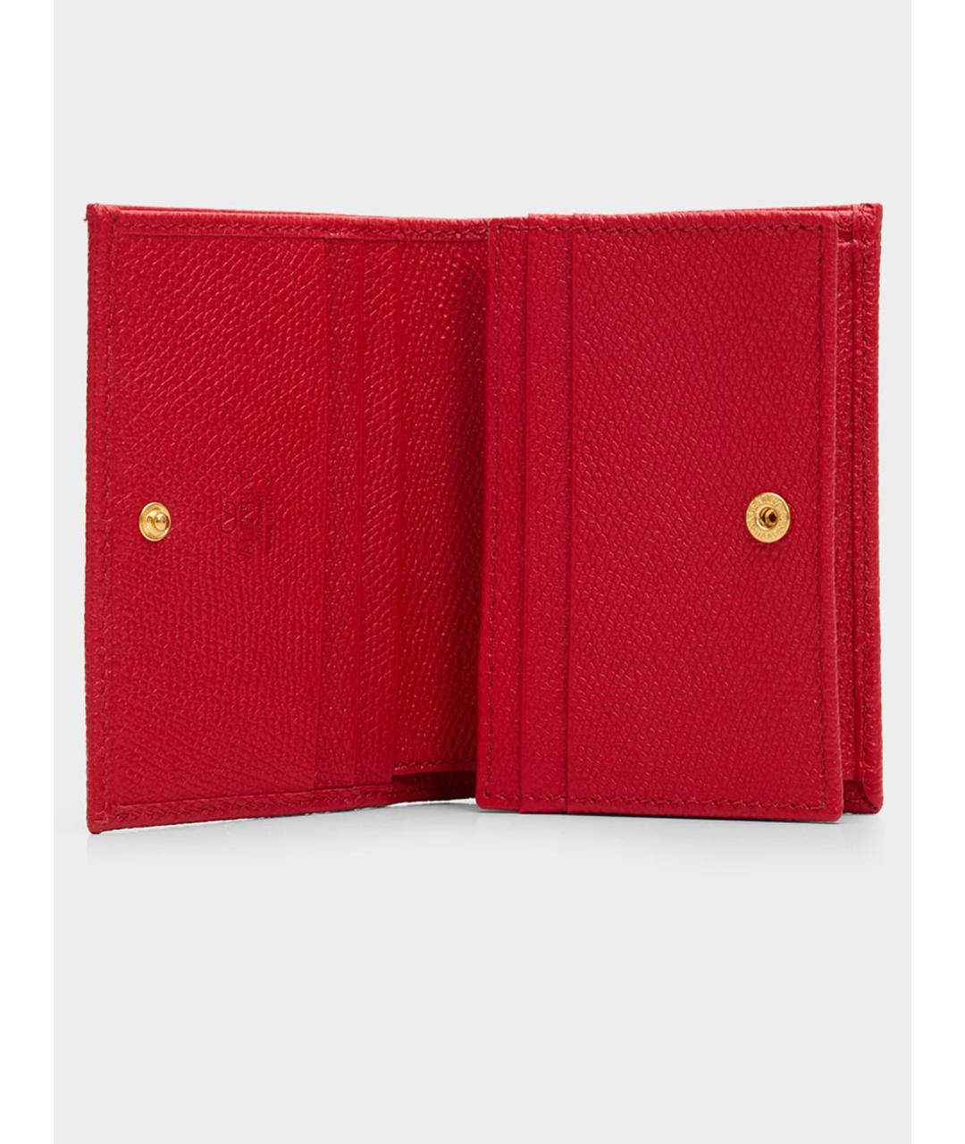 VALENTINO Красный кожаный кошелек, фото 3