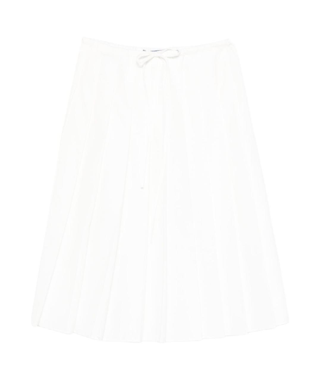 PRADA Белая хлопковая юбка миди, фото 1