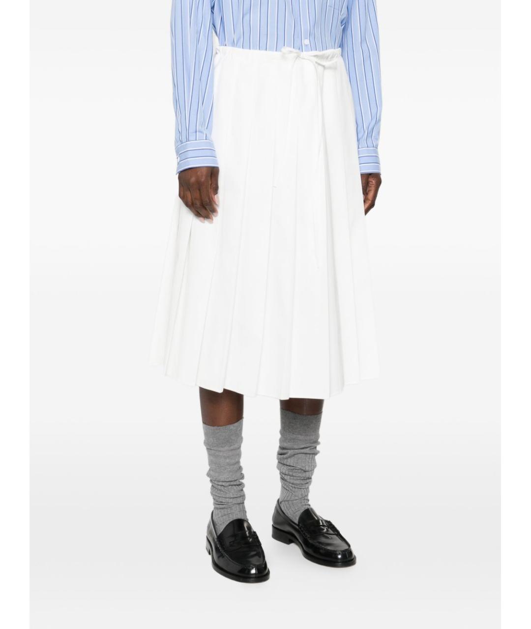 PRADA Белая хлопковая юбка миди, фото 5