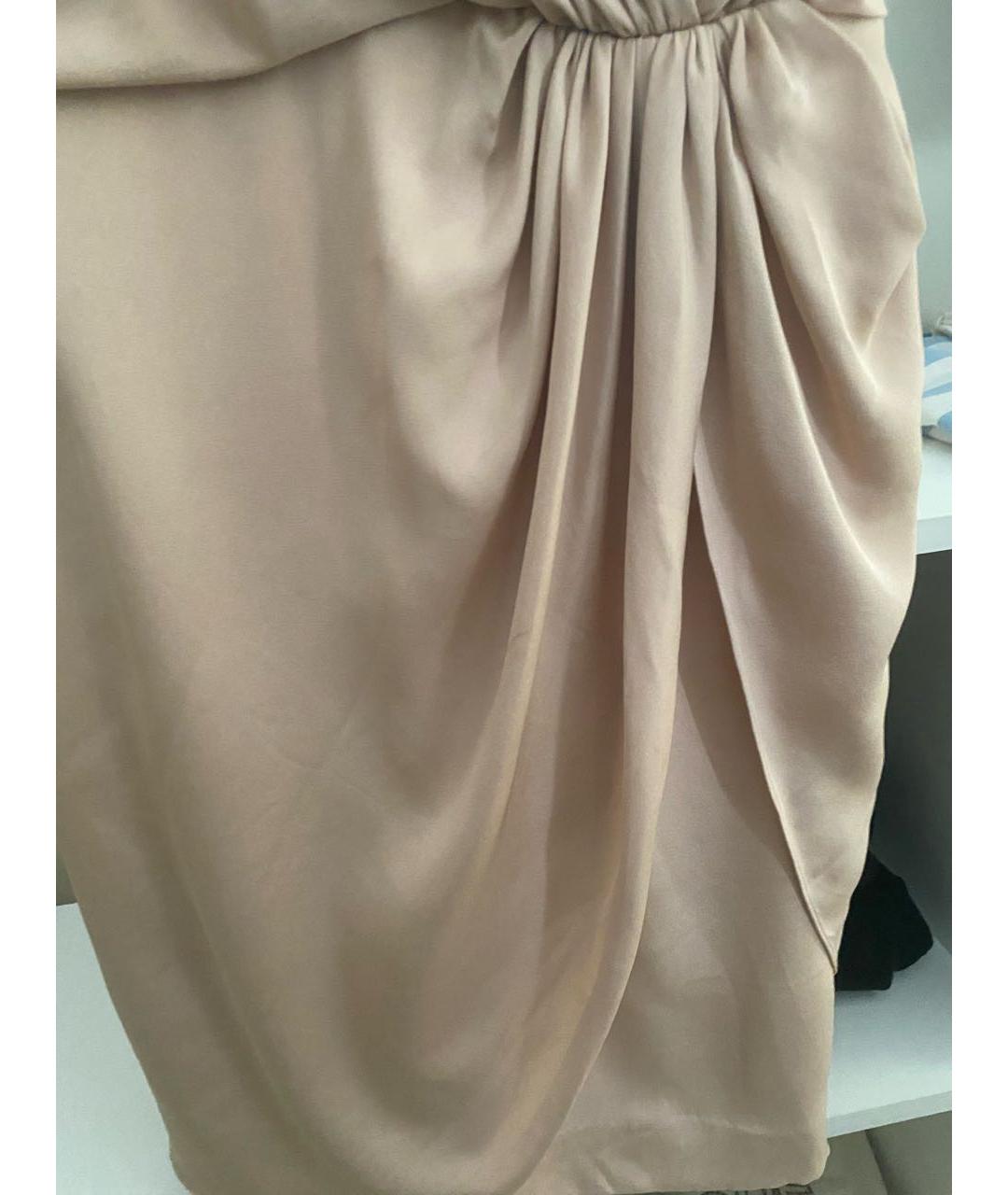 PAUL SMITH Бежевое шелковое коктейльное платье, фото 4