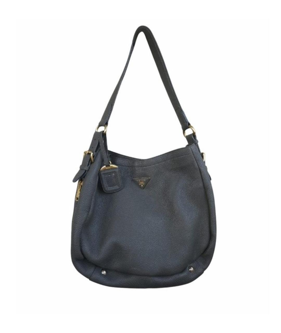 PRADA Серая кожаная сумка через плечо, фото 1
