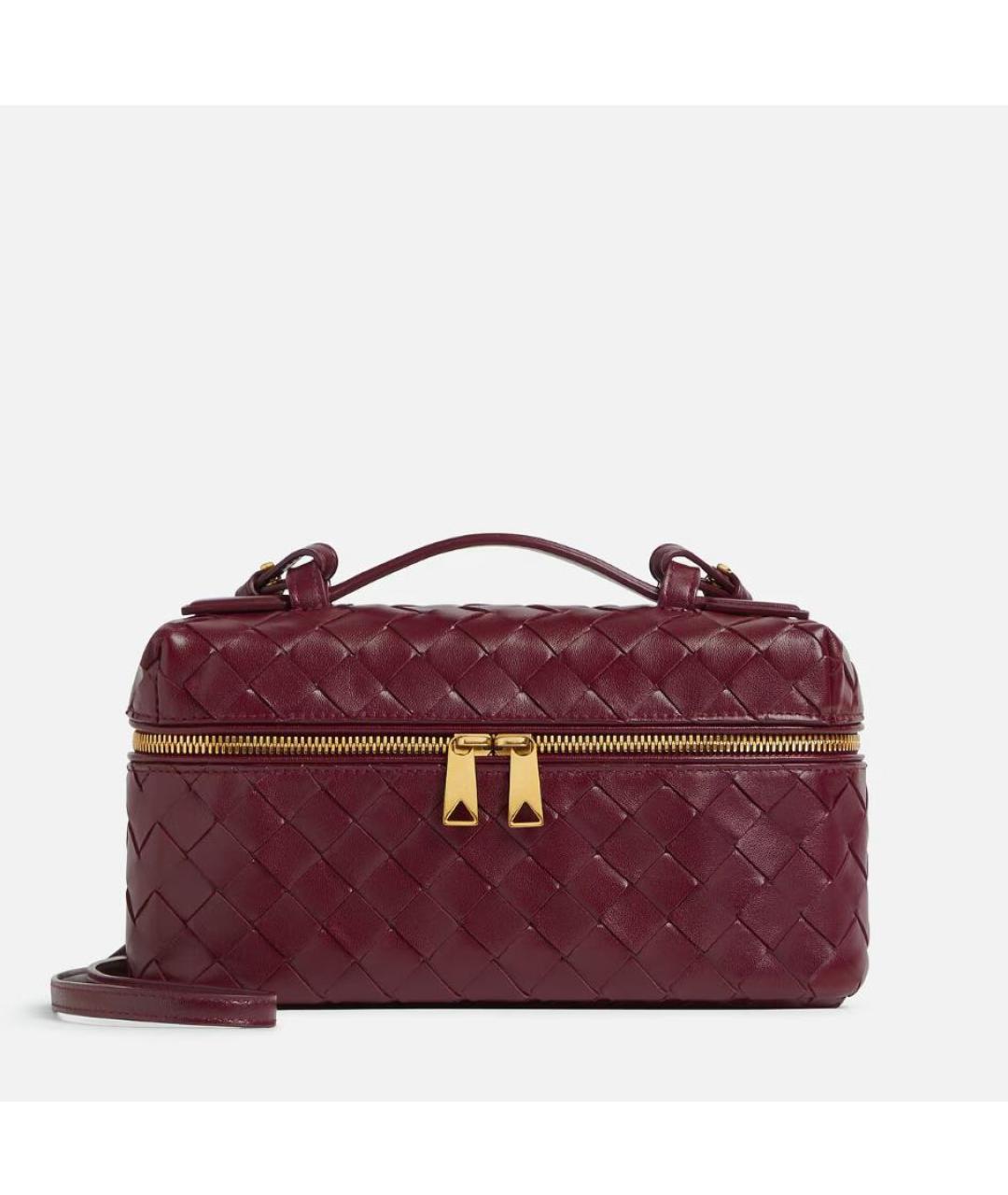 BOTTEGA VENETA Бордовая кожаная сумка через плечо, фото 5