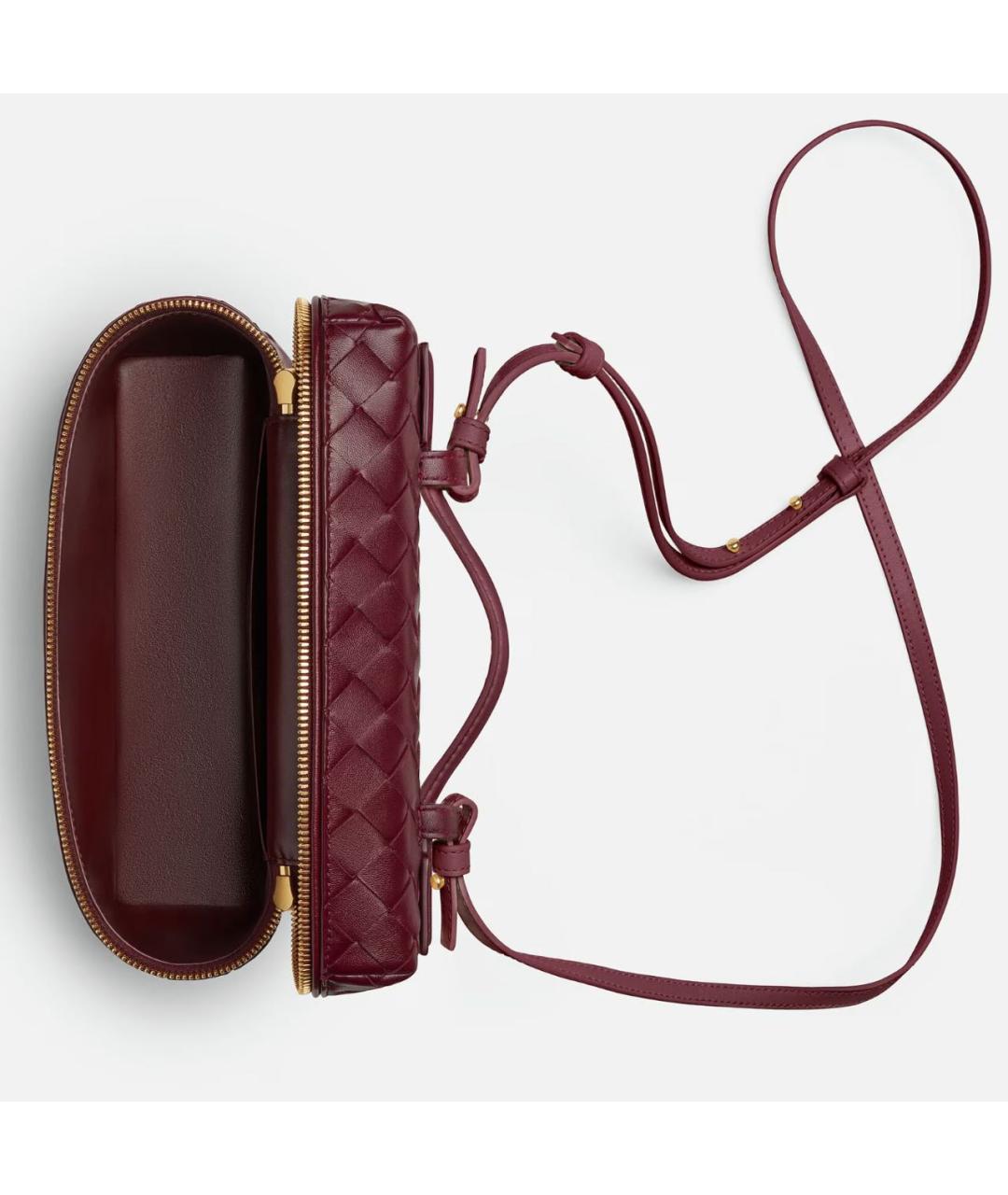BOTTEGA VENETA Бордовая кожаная сумка через плечо, фото 3