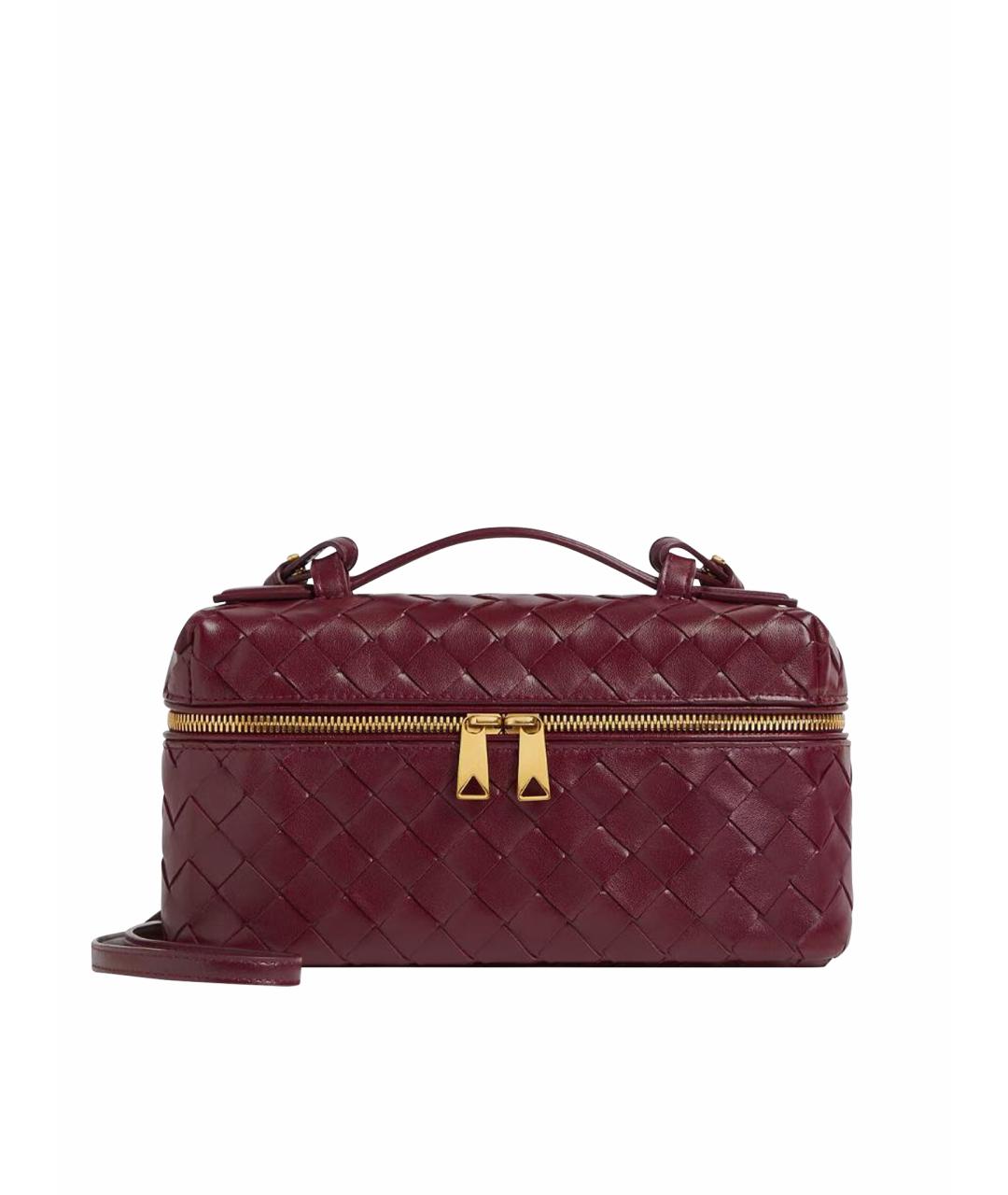 BOTTEGA VENETA Бордовая кожаная сумка через плечо, фото 1