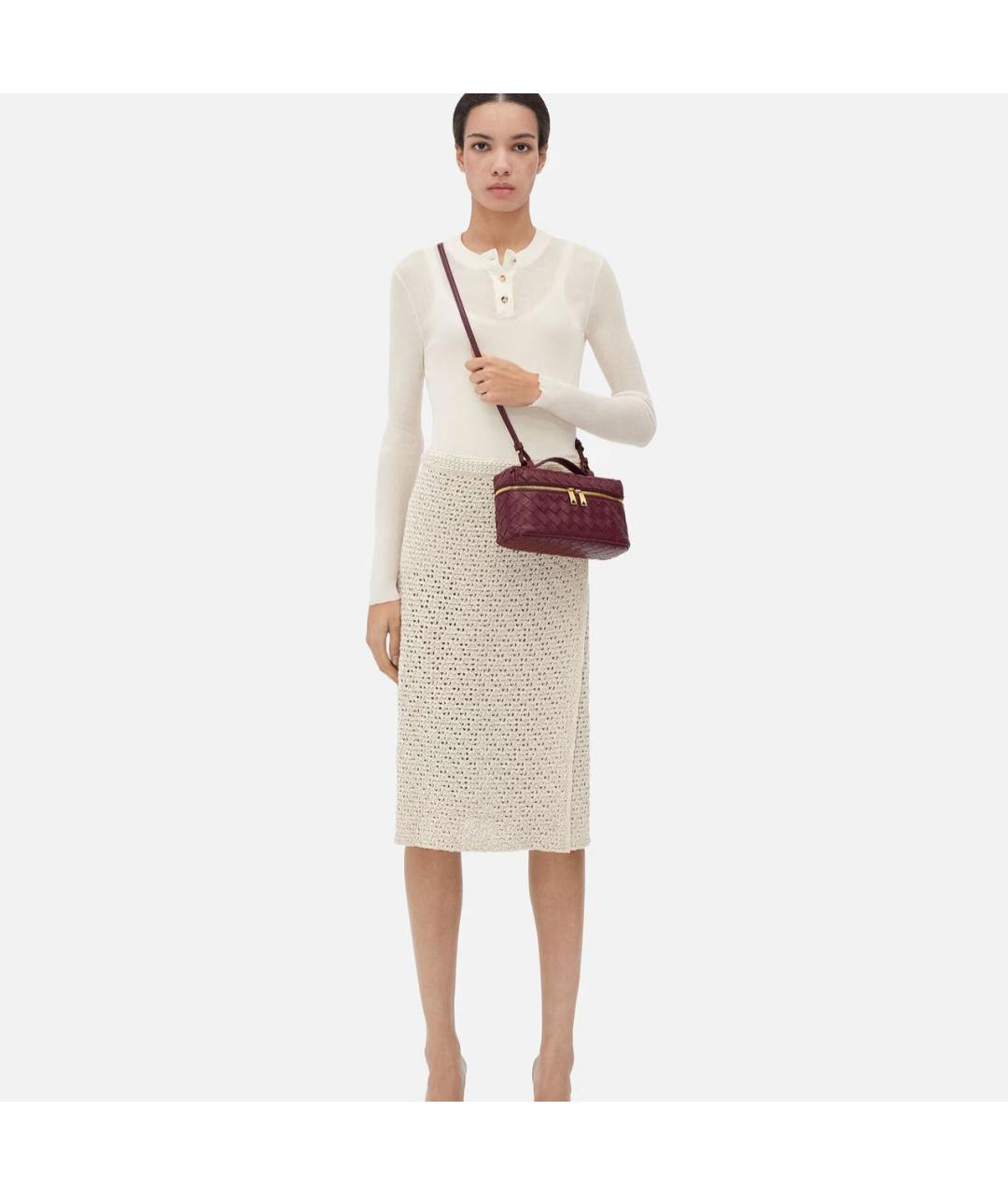 BOTTEGA VENETA Бордовая кожаная сумка через плечо, фото 2