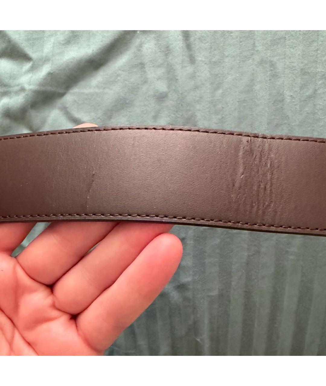 LOUIS VUITTON Коричневый кожаный ремень, фото 4