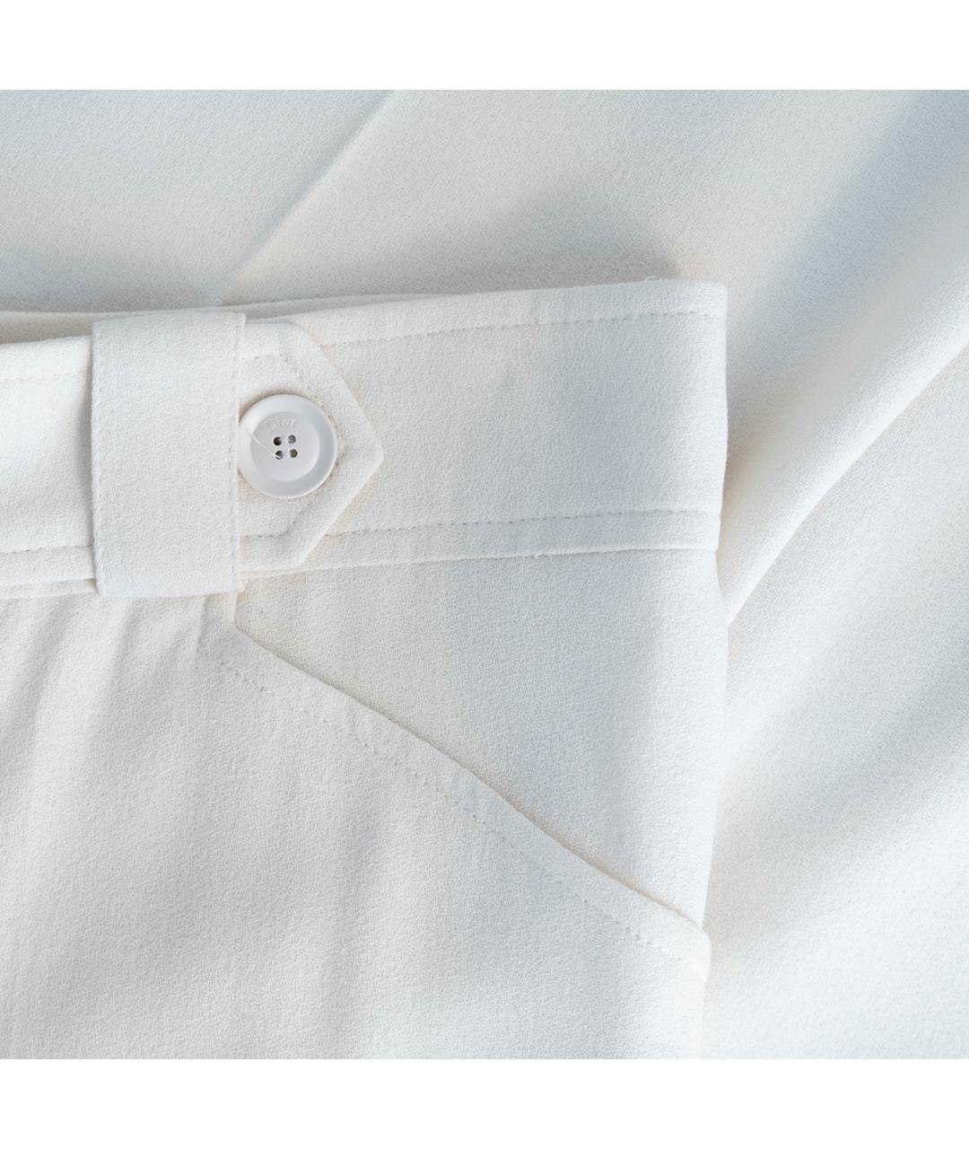 CHRISTIAN DIOR Белые вискозные брюки широкие, фото 5