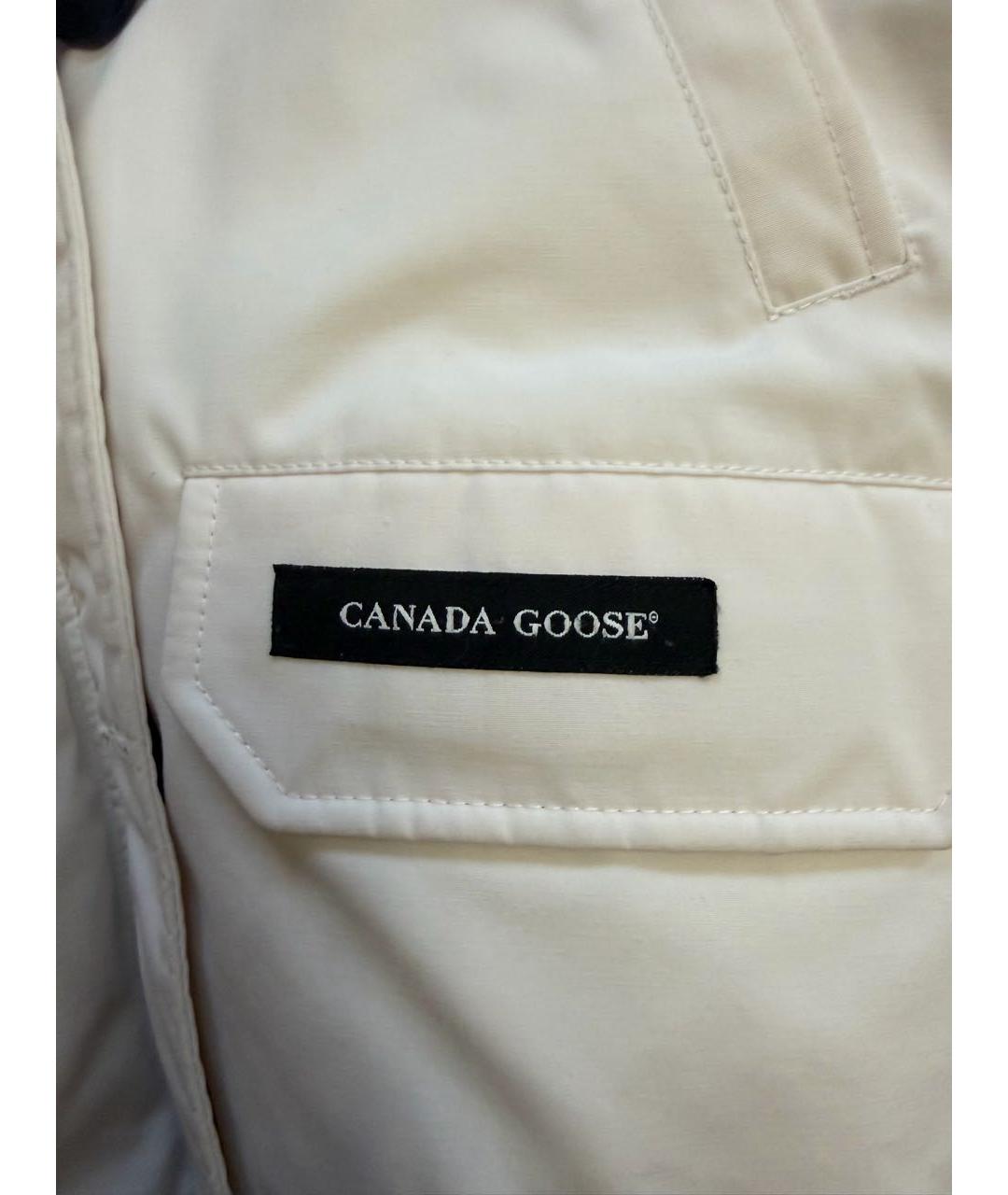 CANADA GOOSE Белый полиэстеровый пуховик, фото 2