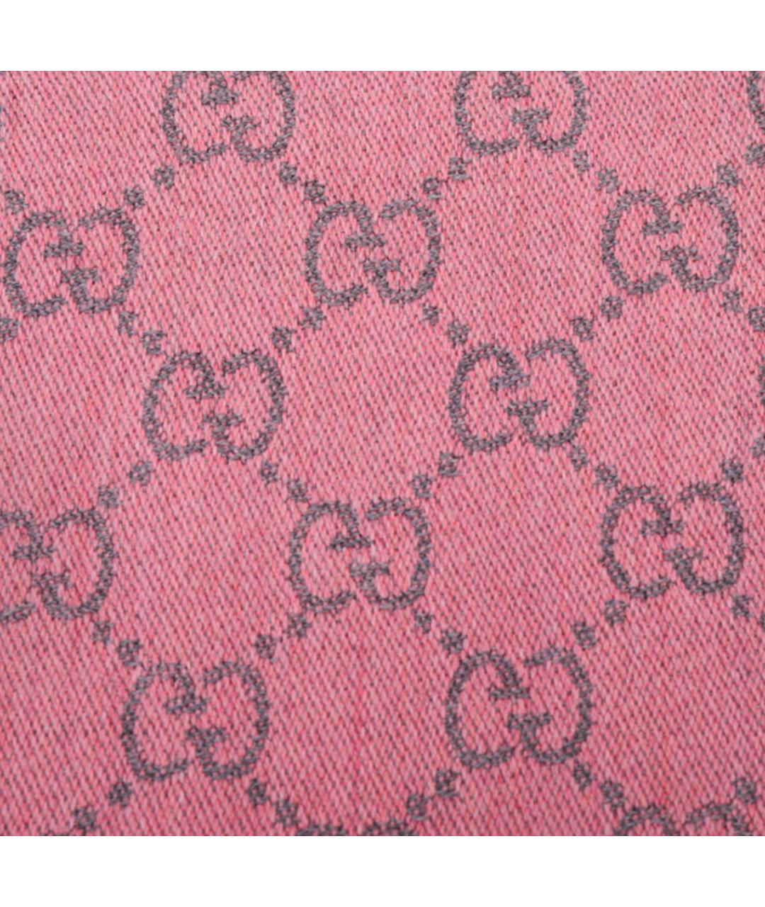 GUCCI Розовый шерстяной шарф, фото 4