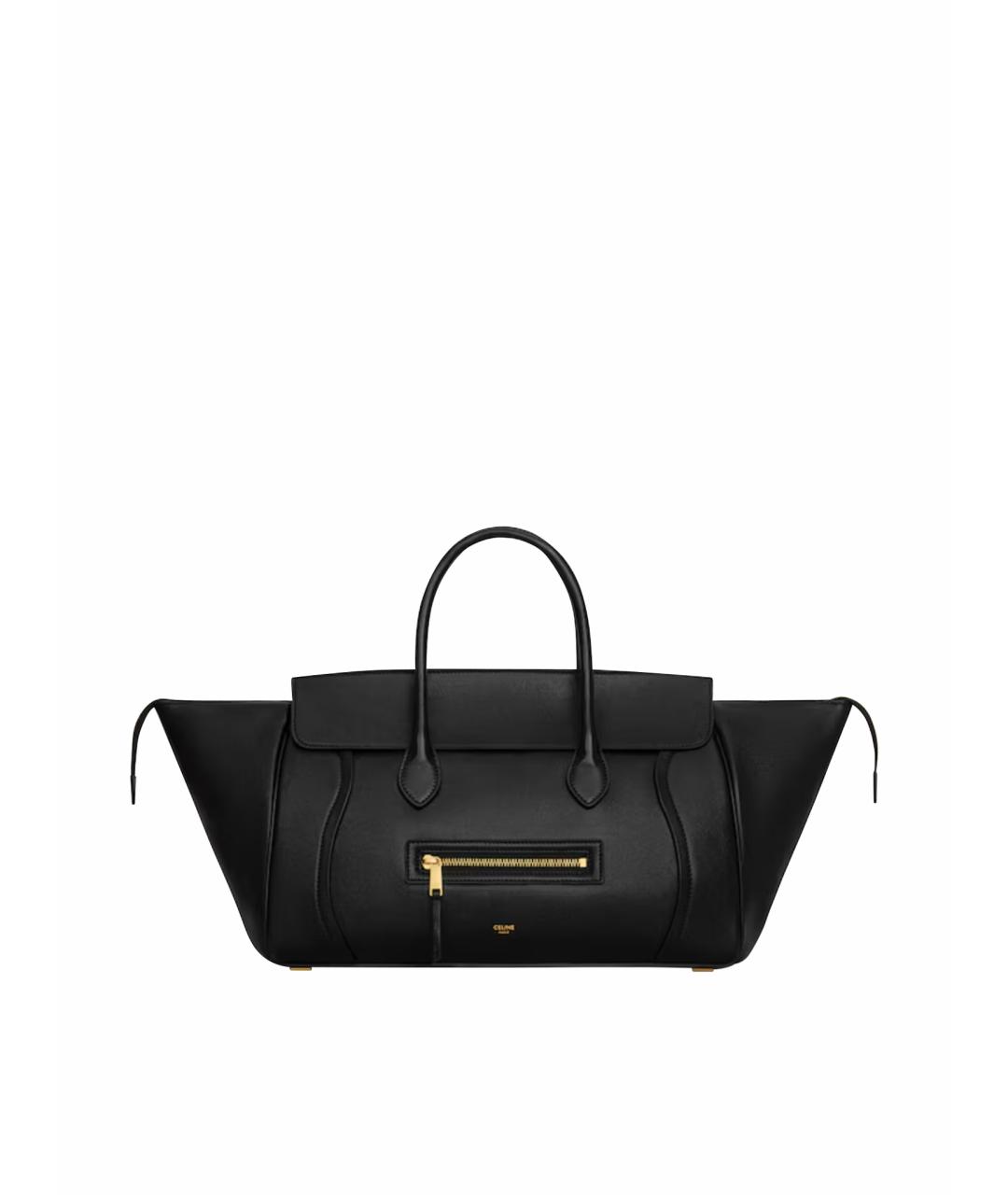 CELINE Черная кожаная сумка с короткими ручками, фото 1