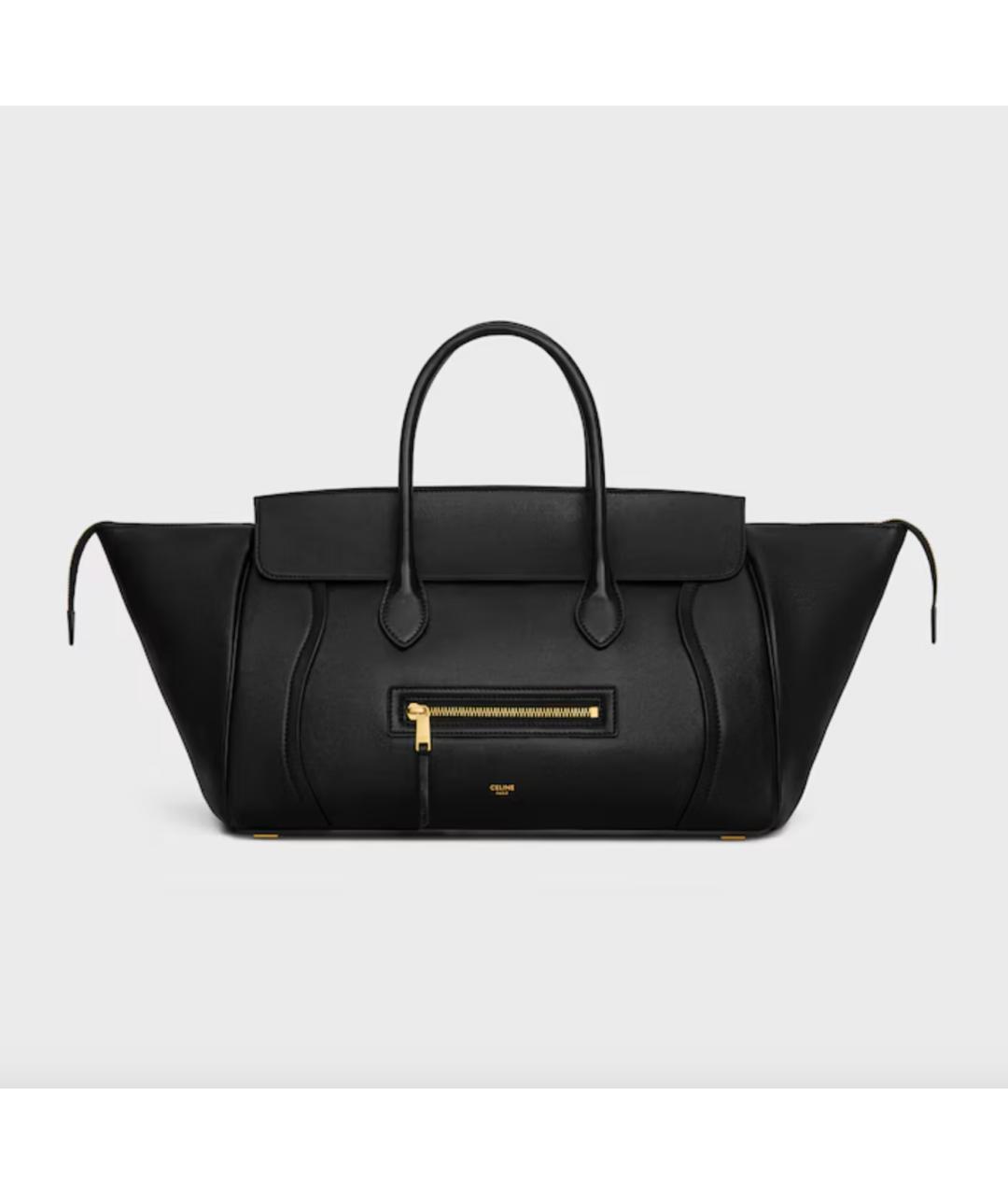 CELINE Черная кожаная сумка с короткими ручками, фото 6