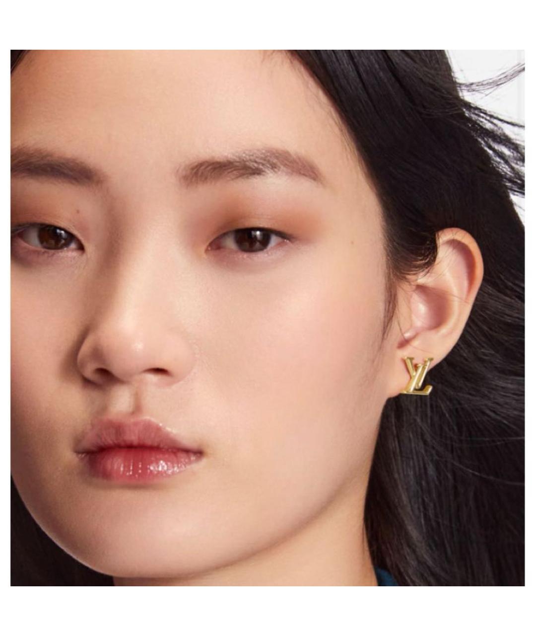 LOUIS VUITTON Золотые латунные серьги, фото 4