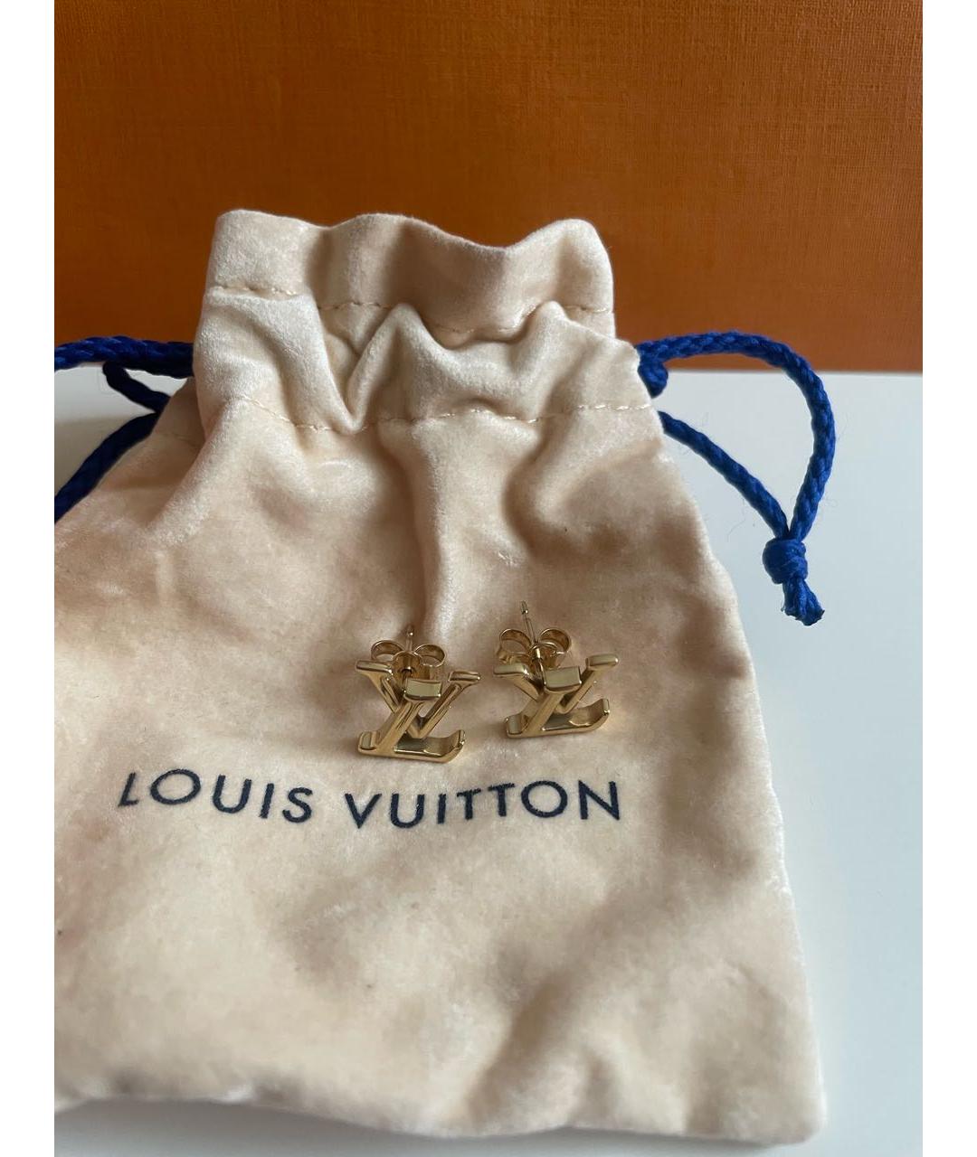 LOUIS VUITTON Золотые латунные серьги, фото 6