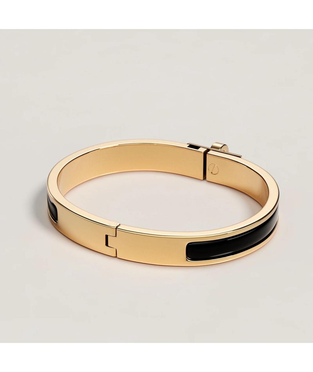 HERMES Черный металлический браслет, фото 3