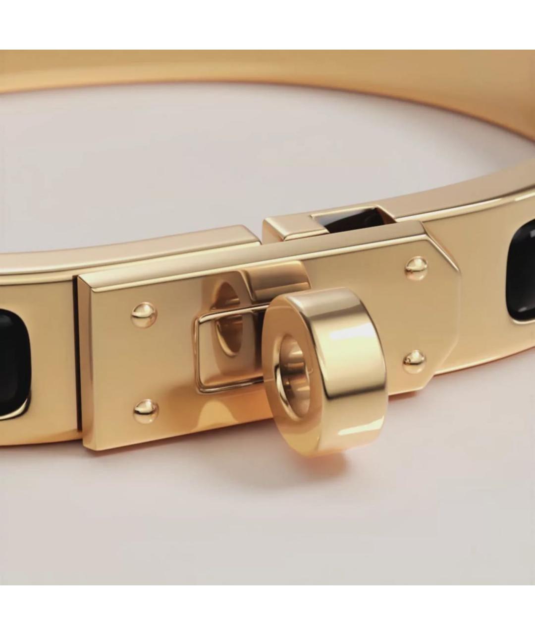 HERMES Черный металлический браслет, фото 2