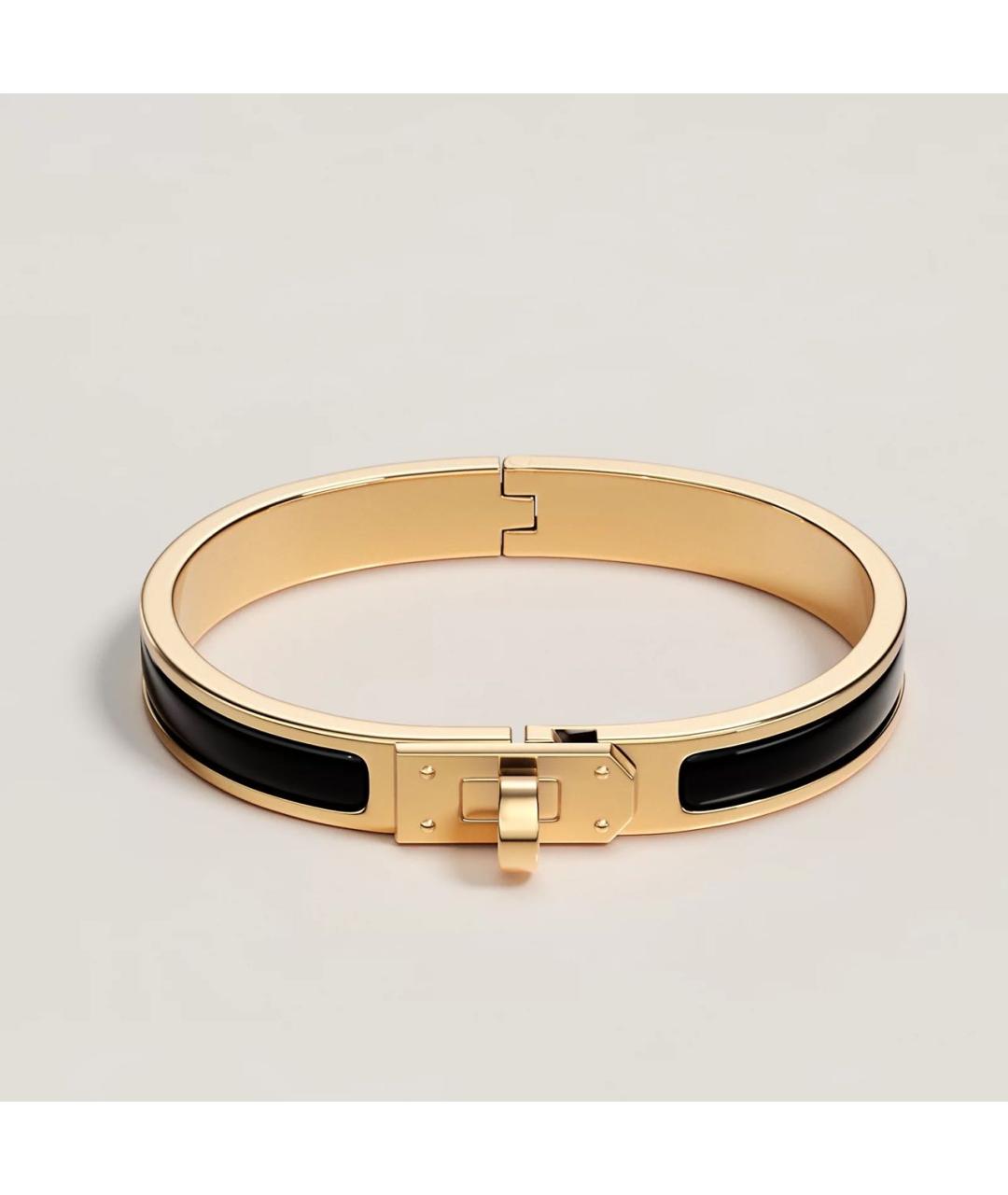 HERMES Черный металлический браслет, фото 5