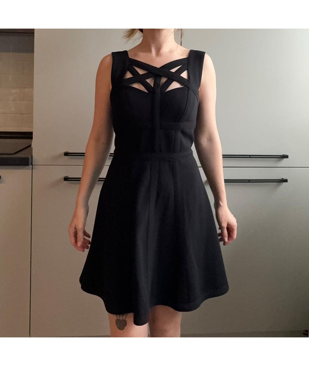 BCBG MAXAZRIA Черное вискозное коктейльное платье, фото 5