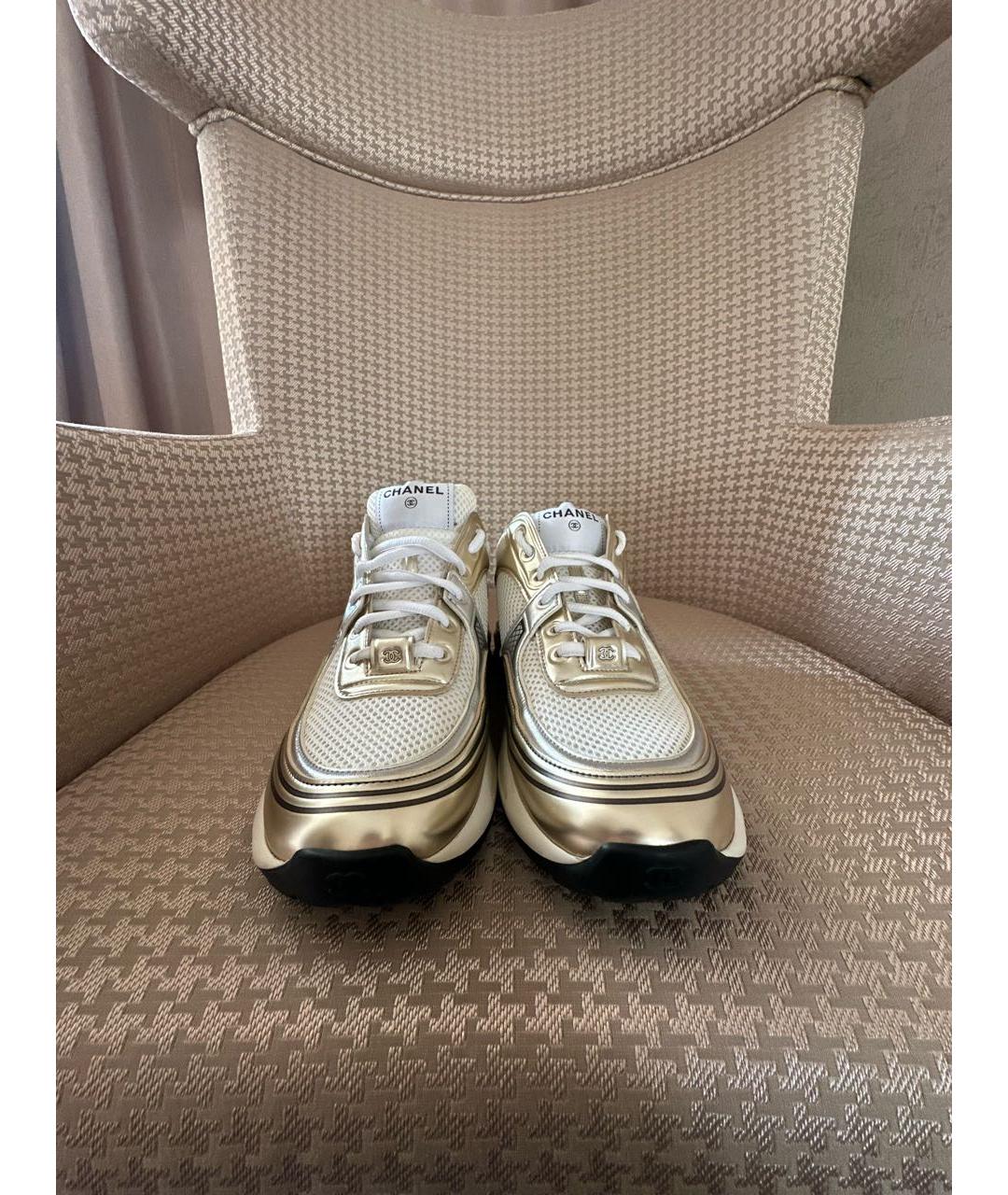 CHANEL Бежевые текстильные кроссовки, фото 2