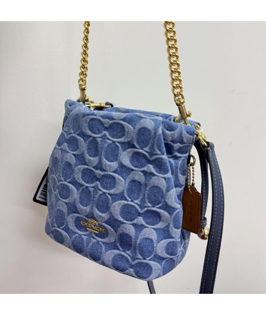 COACH Синяя деним сумка через плечо, фото 7
