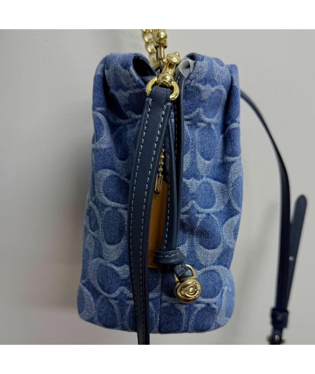 COACH Синяя деним сумка через плечо, фото 8