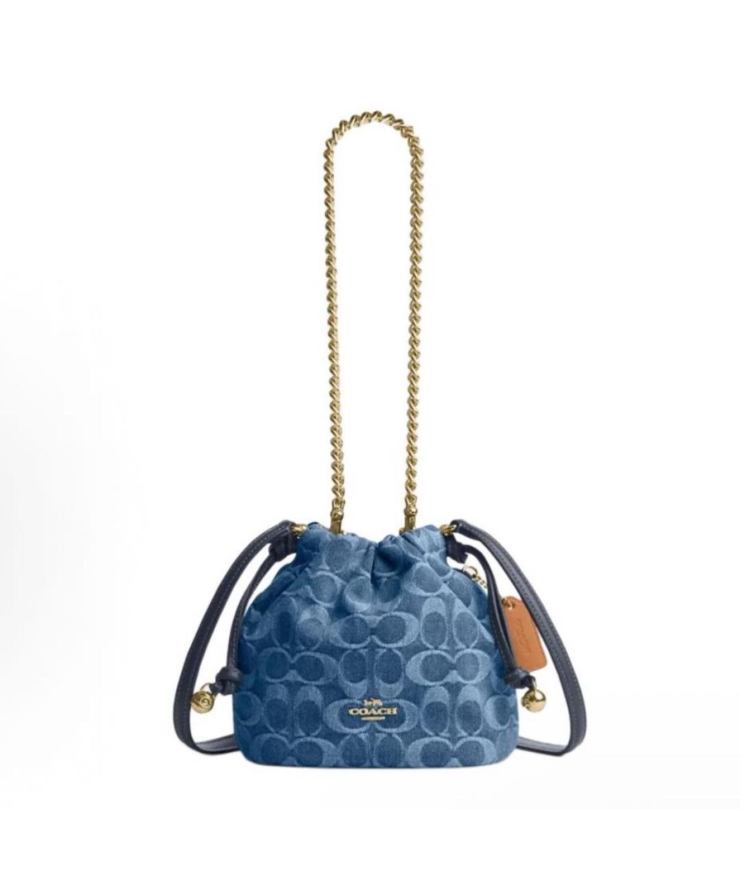 COACH Синяя деним сумка через плечо, фото 9