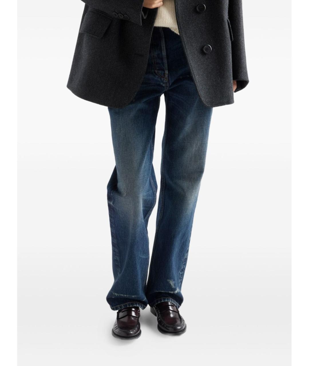 PRADA Синие хлопковые прямые джинсы, фото 3