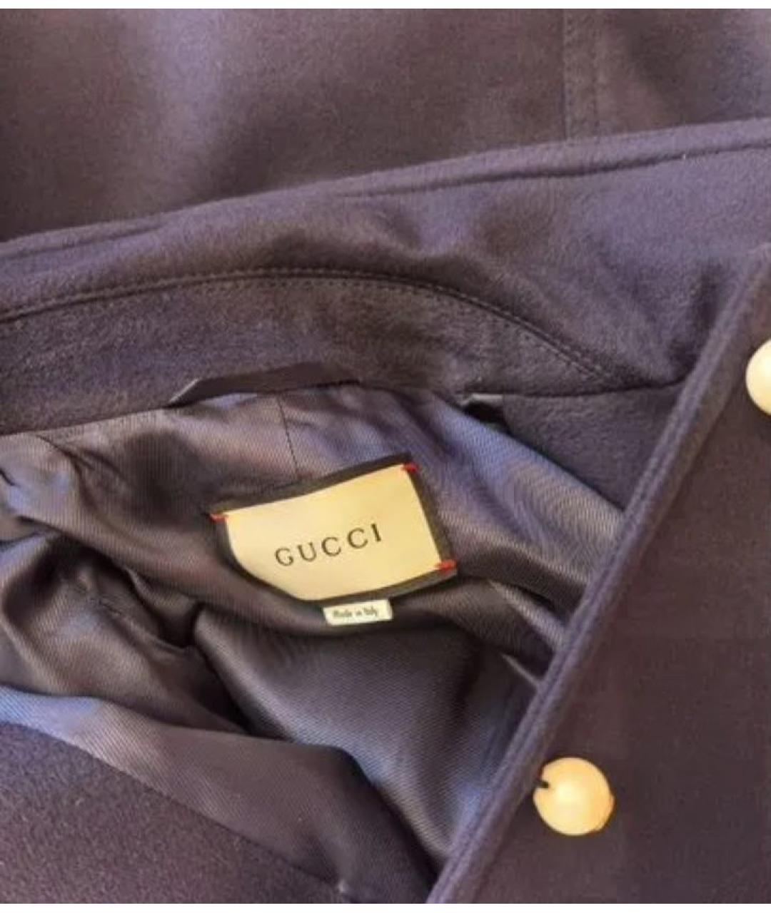 GUCCI Темно-синее шерстяное пальто, фото 6