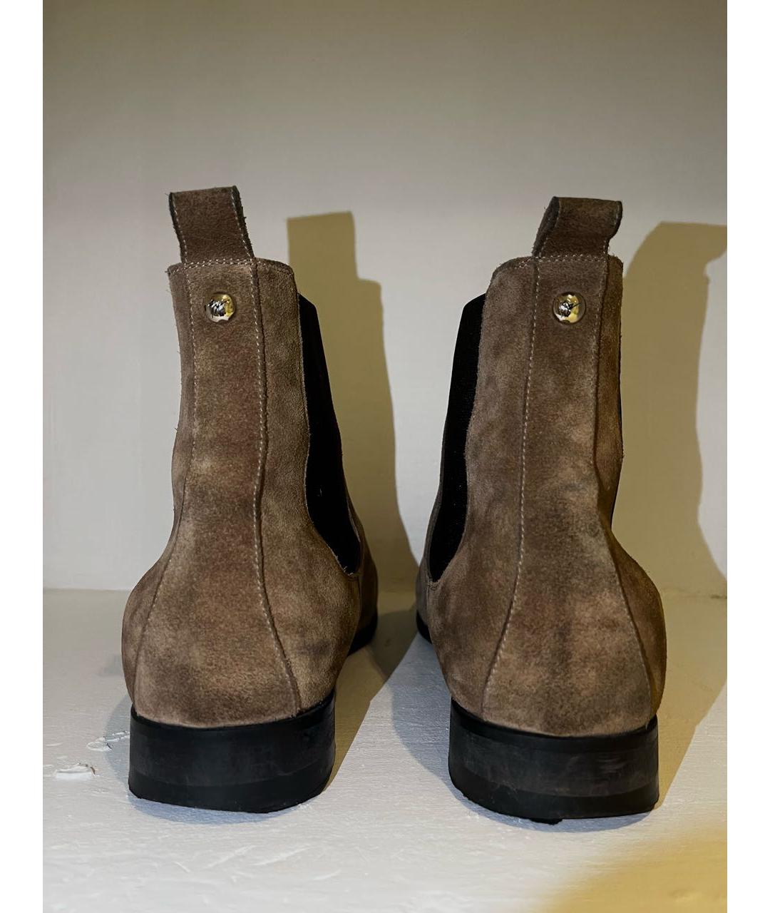 GIUSEPPE ZANOTTI DESIGN Бежевые замшевые высокие ботинки, фото 5