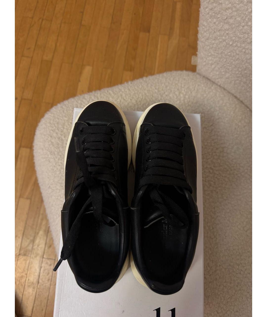 ALEXANDER MCQUEEN Черные кожаные кеды, фото 3