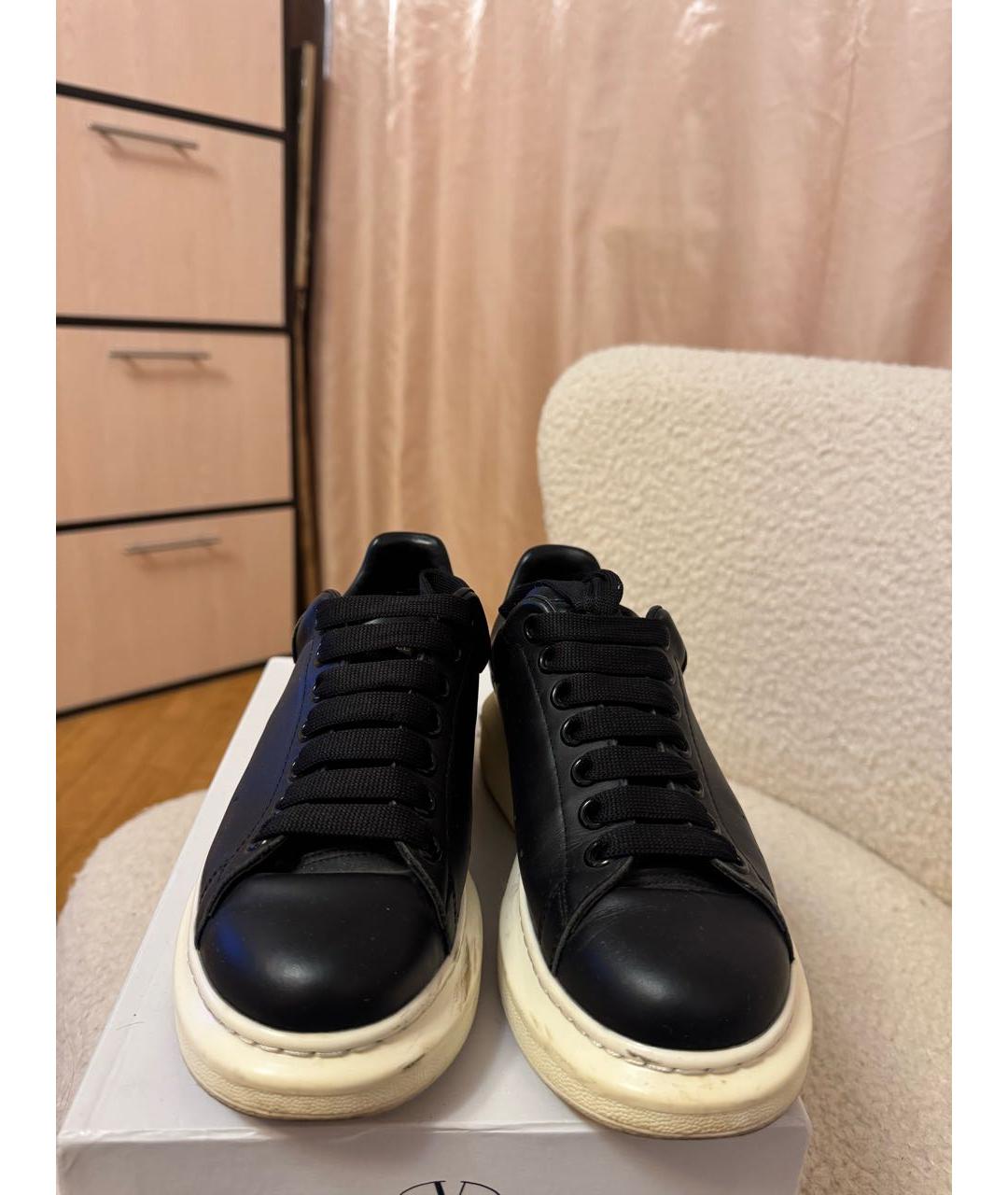 ALEXANDER MCQUEEN Черные кожаные кеды, фото 2