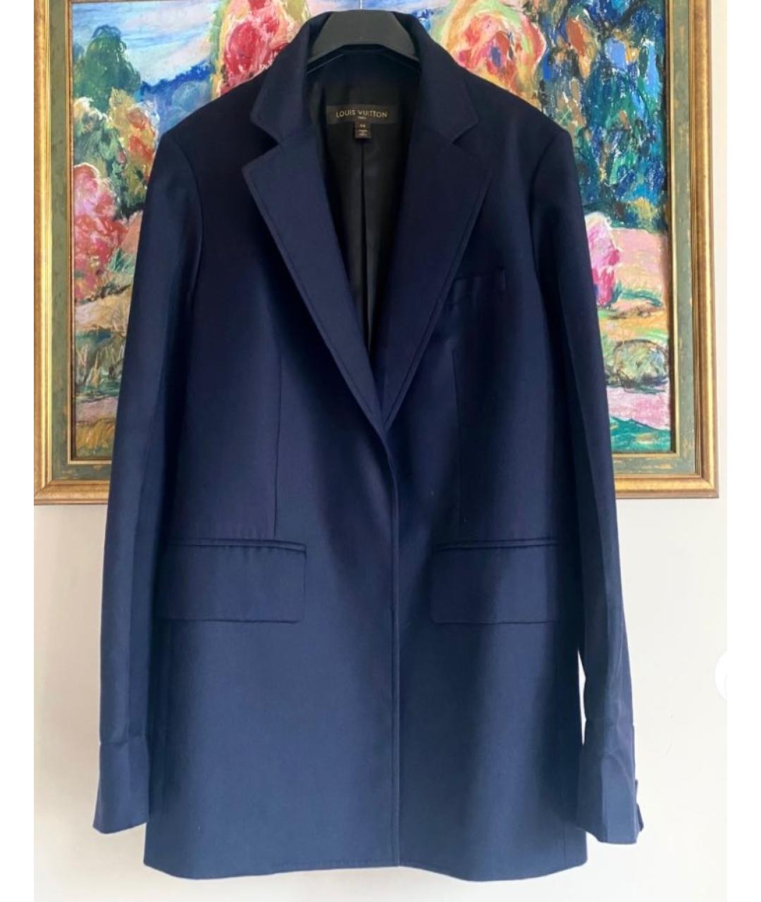 LOUIS VUITTON Темно-синий шерстяной жакет/пиджак, фото 2