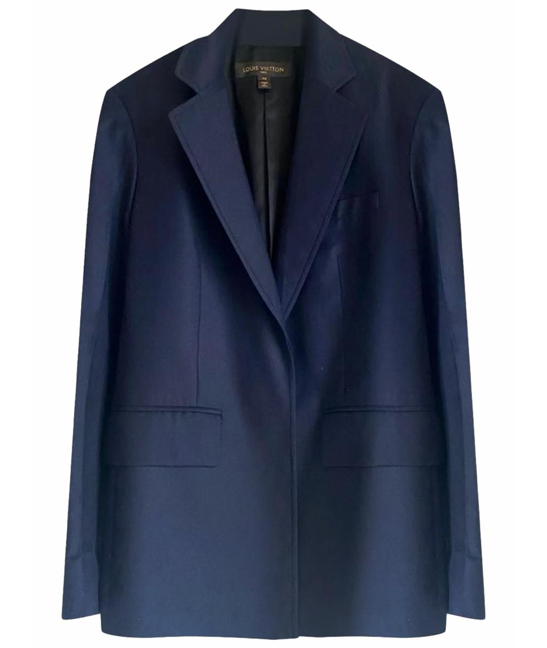 LOUIS VUITTON Темно-синий шерстяной жакет/пиджак, фото 1