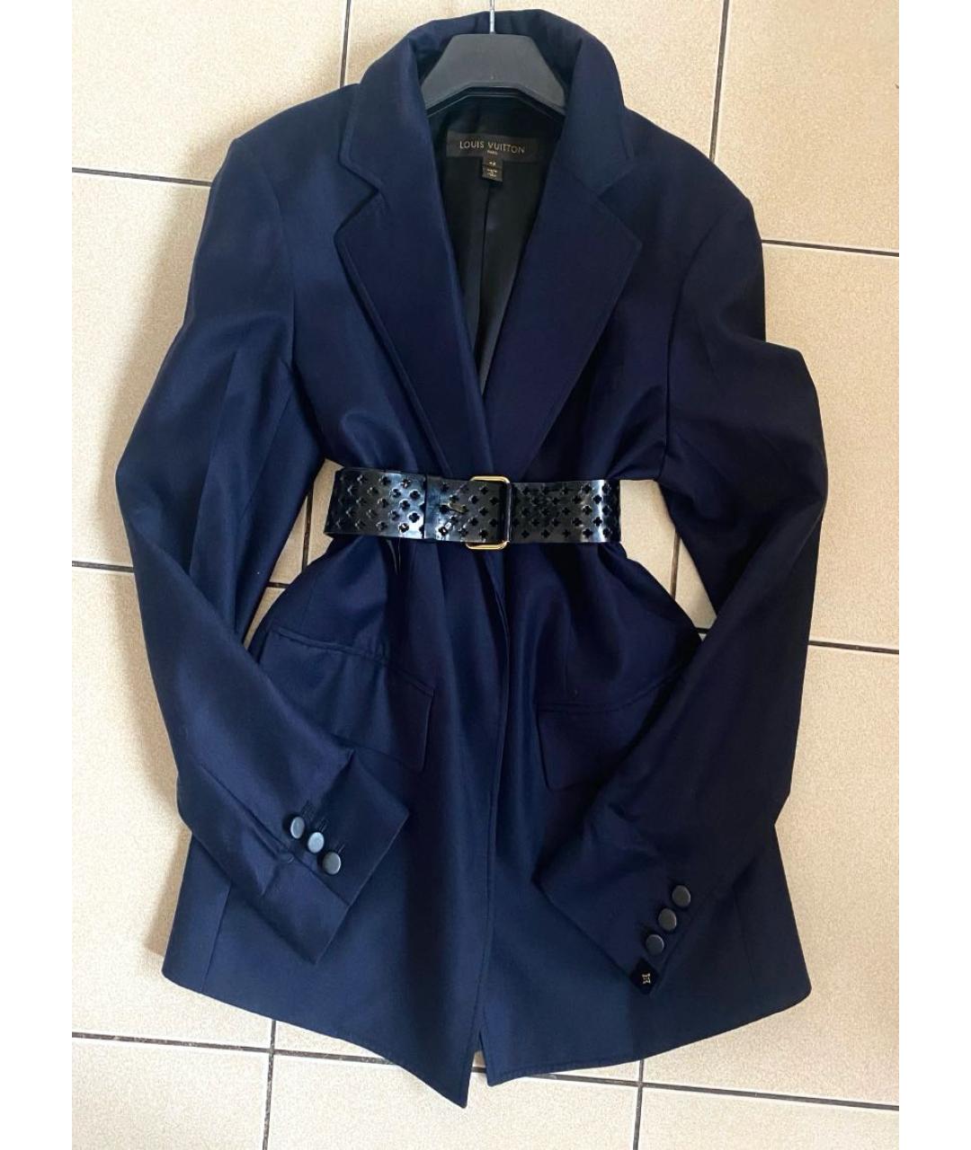 LOUIS VUITTON Темно-синий шерстяной жакет/пиджак, фото 3