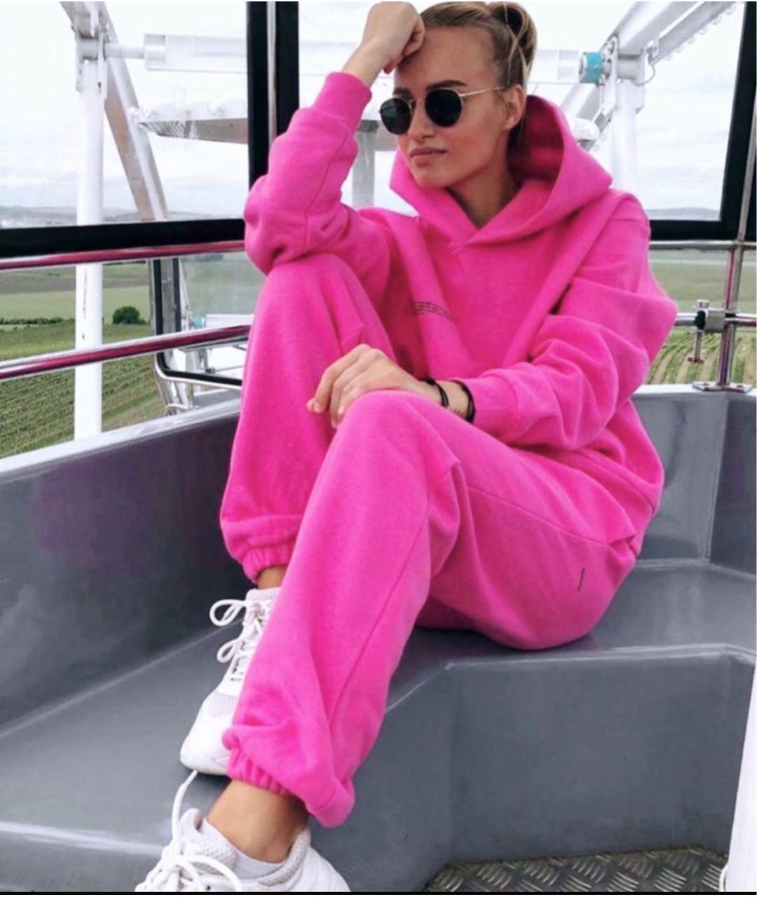 THE PANGAIA Розовый хлопковый костюм с брюками, фото 6