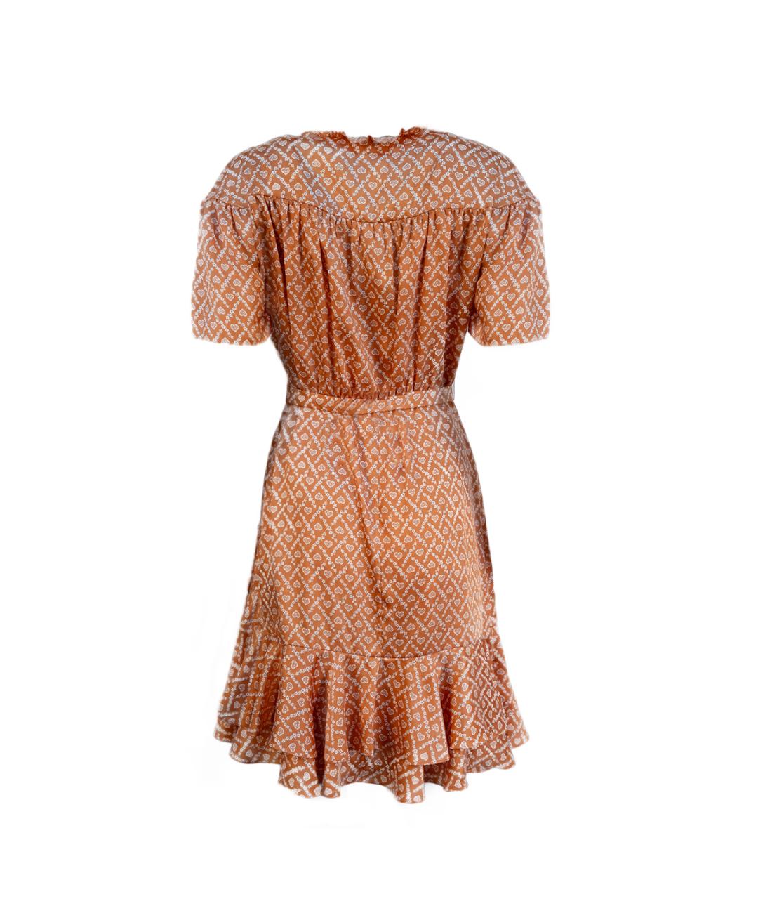 SANDRO Оранжевое полиэстеровое повседневное платье, фото 2