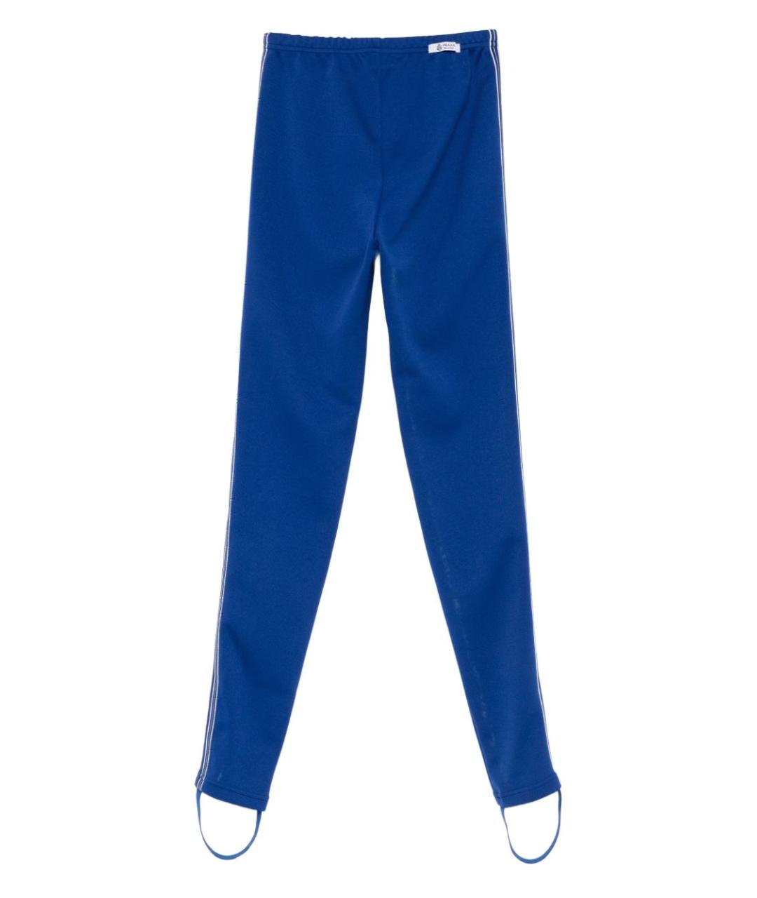 PRADA Синие полиэстеровые леггинсы и велосипедки, фото 3