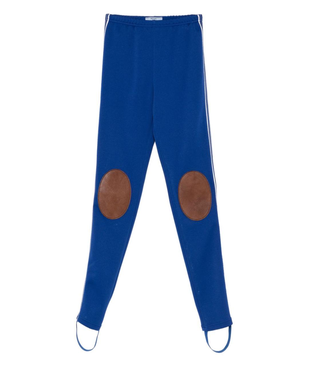 PRADA Синие полиэстеровые леггинсы и велосипедки, фото 1