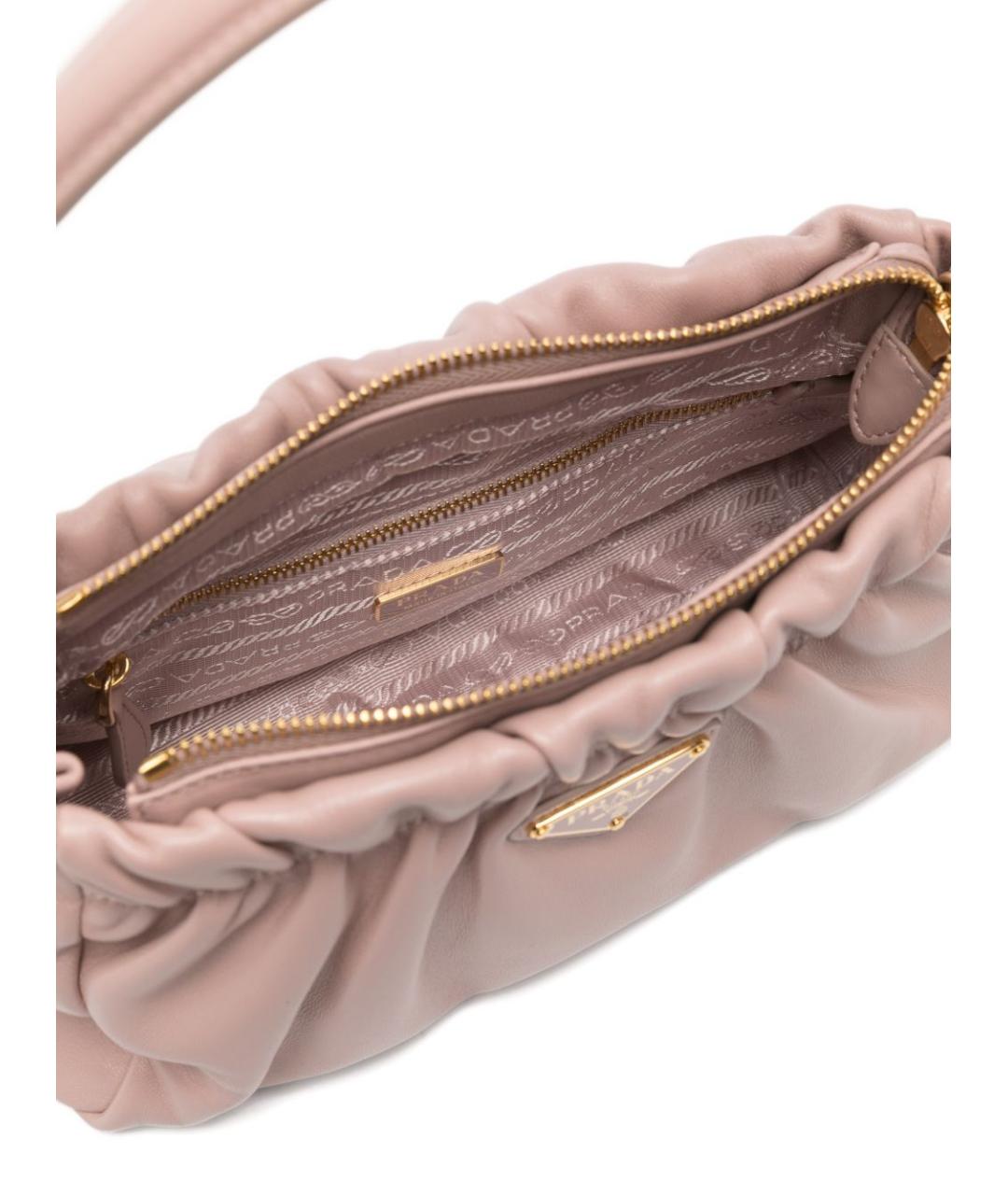 PRADA Розовая кожаная сумка с короткими ручками, фото 2